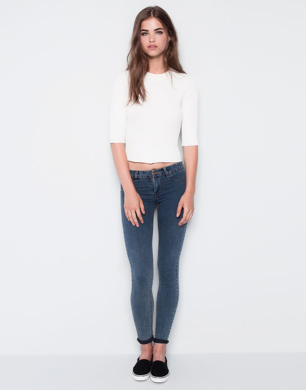 Pull&Bear - mulher - jeans - jegging básico - azul deslavado - 05687306-I2014