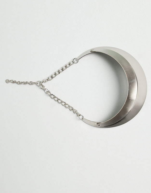Pull&Bear - mulher - bijuteria - colar peça dupla - prata - 09996380-I2014