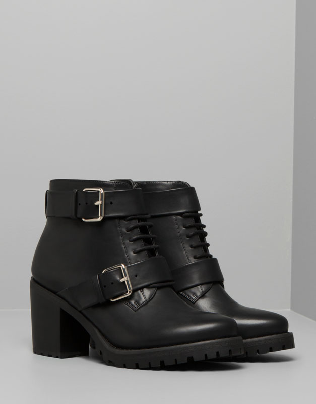 Pull&Bear - footwear - · boots and ankle boots - high heel ankle boots with serrated sole - black - 15280311-I2014
