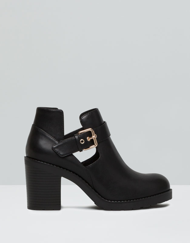 Pull&Bear - footwear - boots and ankle boots - high heel cut out ankle boots - black - 15260011-I2015