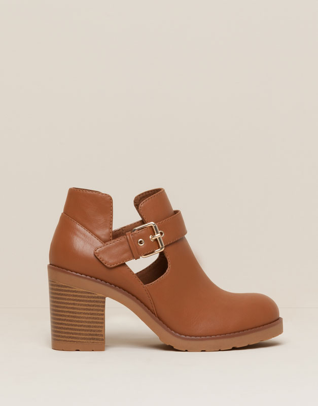 Pull&Bear - footwear - boots and ankle boots - high heel cut out ankle boots - leather - 15300011-I2015