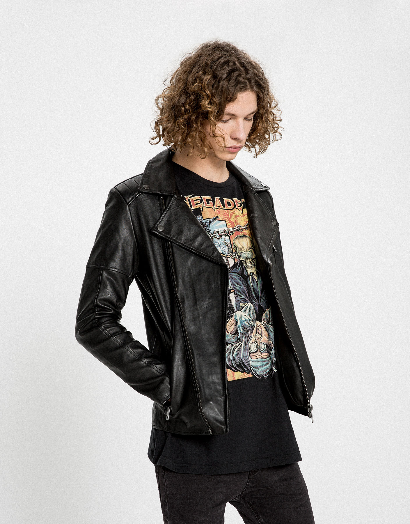 pull and bear veste cuir homme