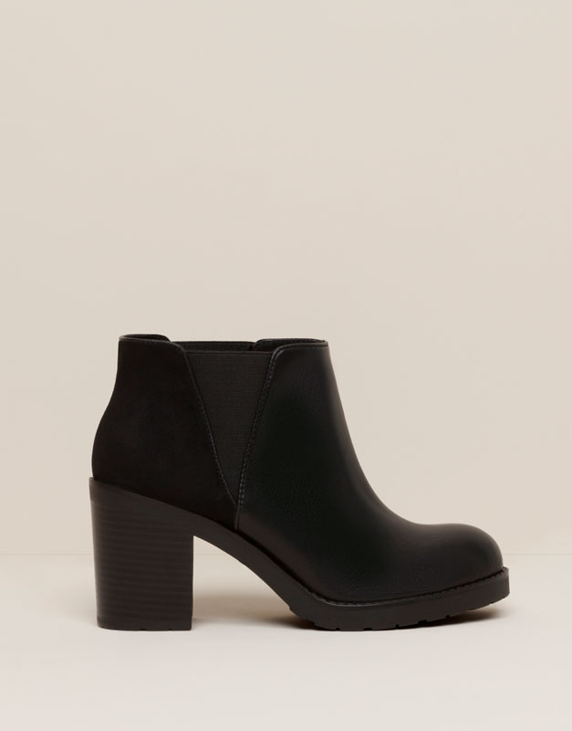 Pull&Bear - mujer - zapatos mujer - botín tacón elástico - negro - 11095111-V2016