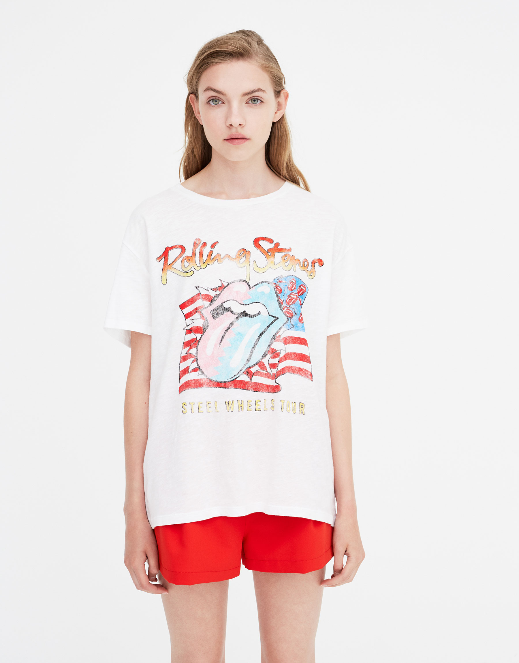 white rolling stones t shirt