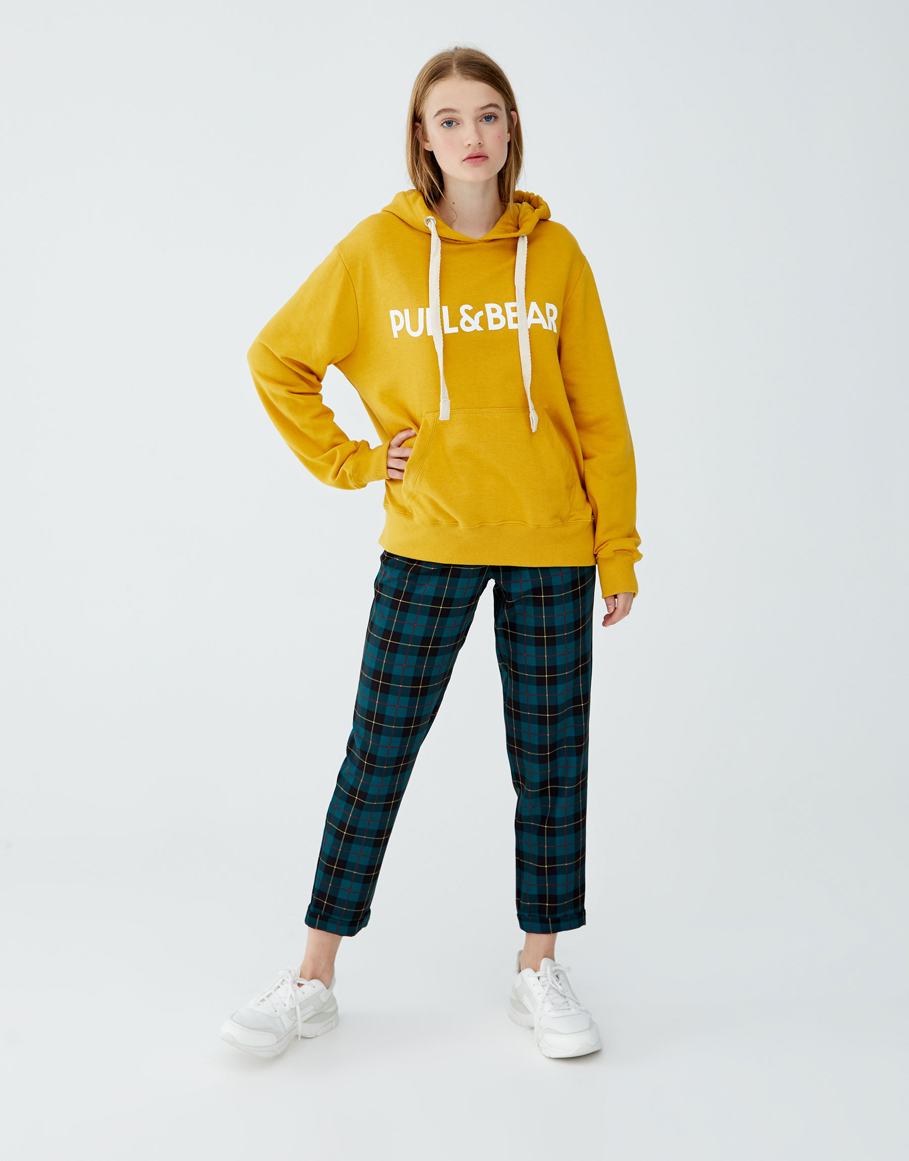 pull and bear mustard hoodie