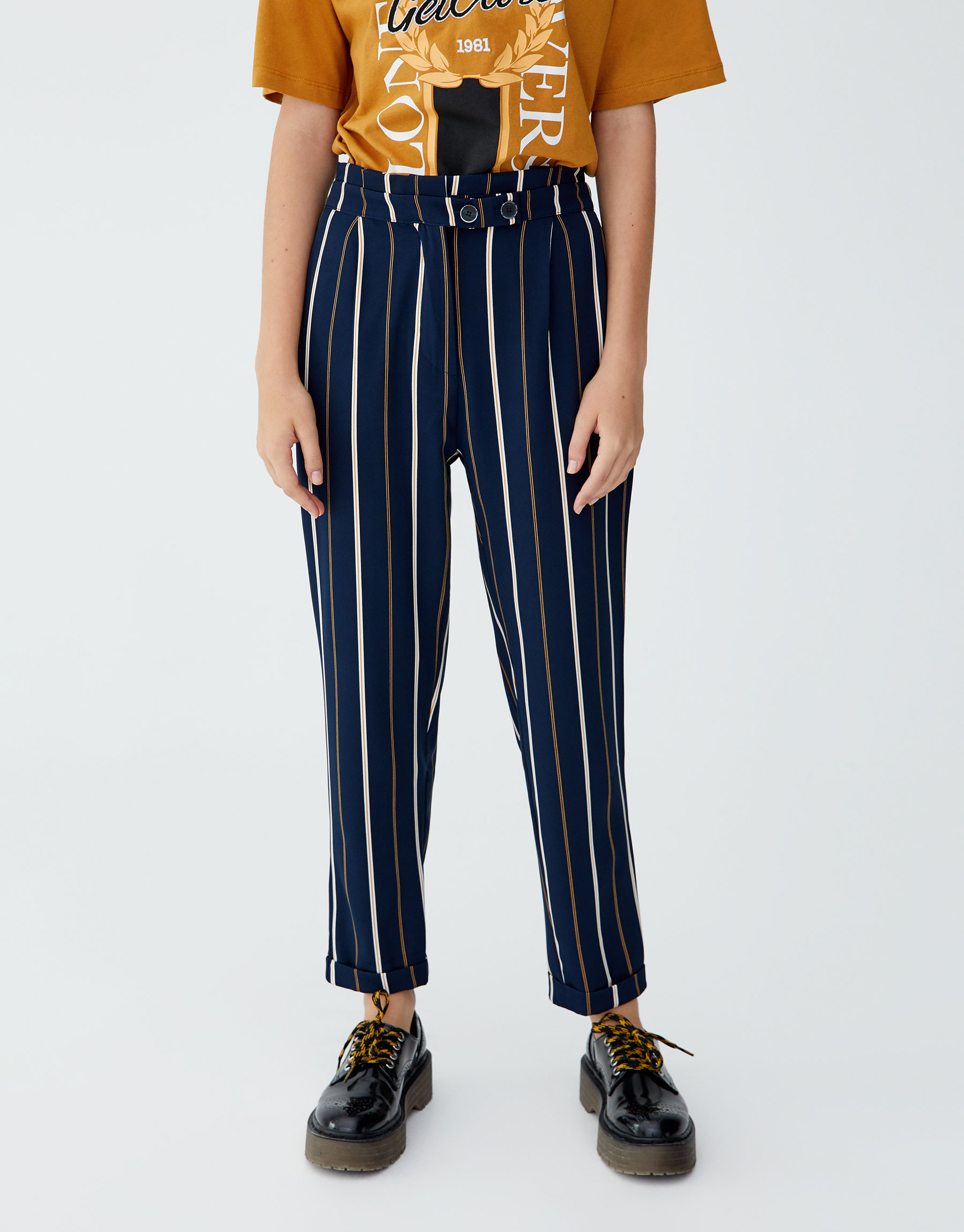 pull and bear striped trousers