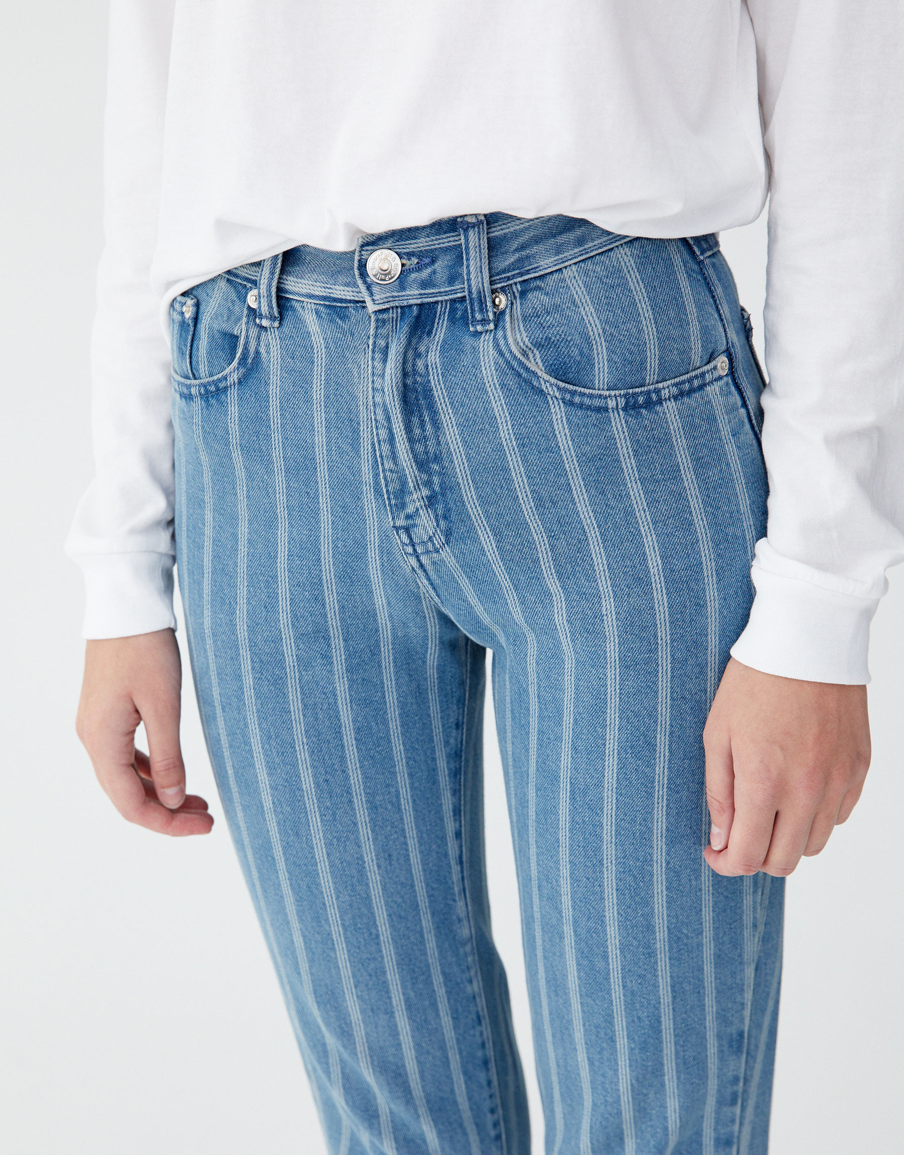 striped mom jean