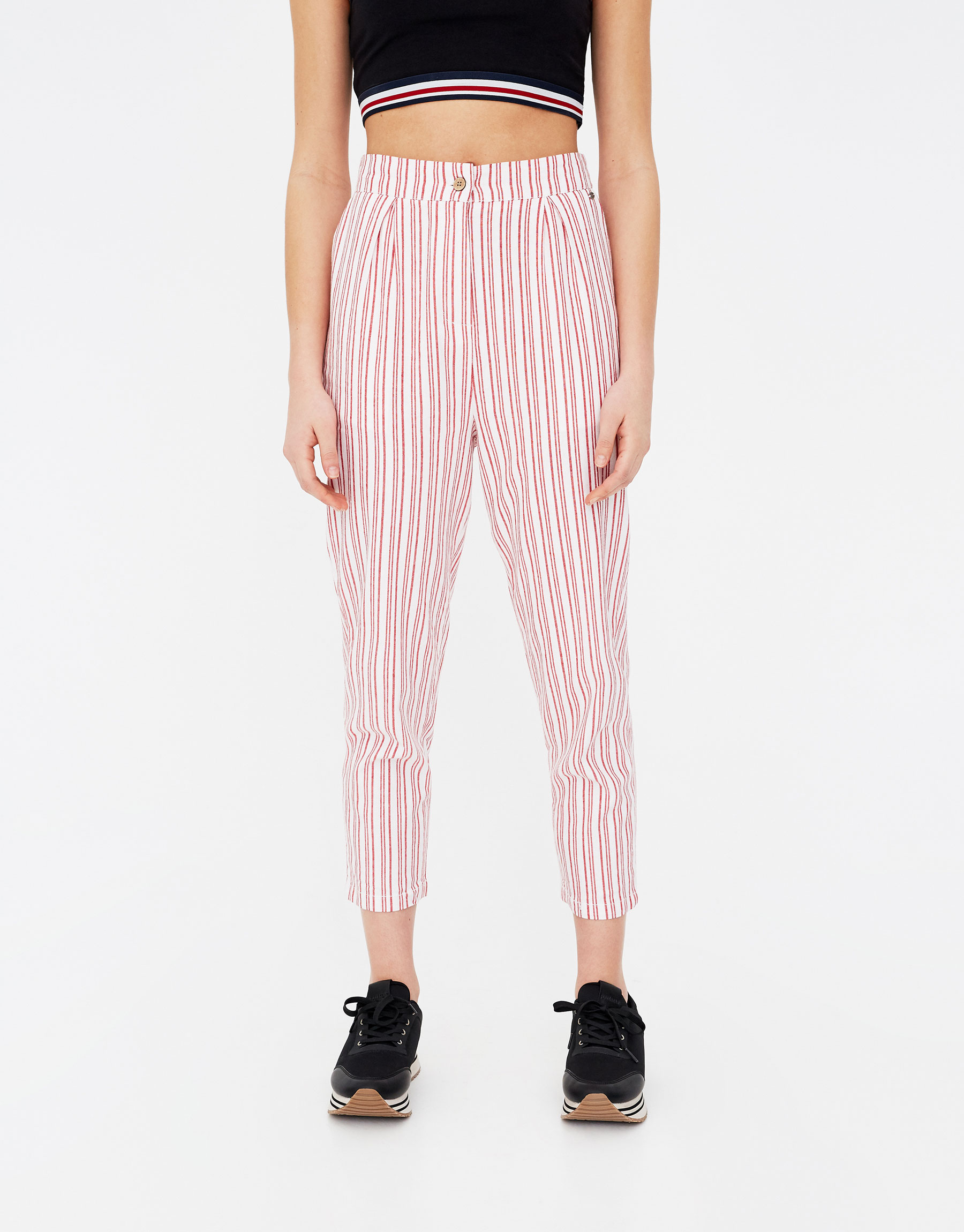 pull and bear striped trousers