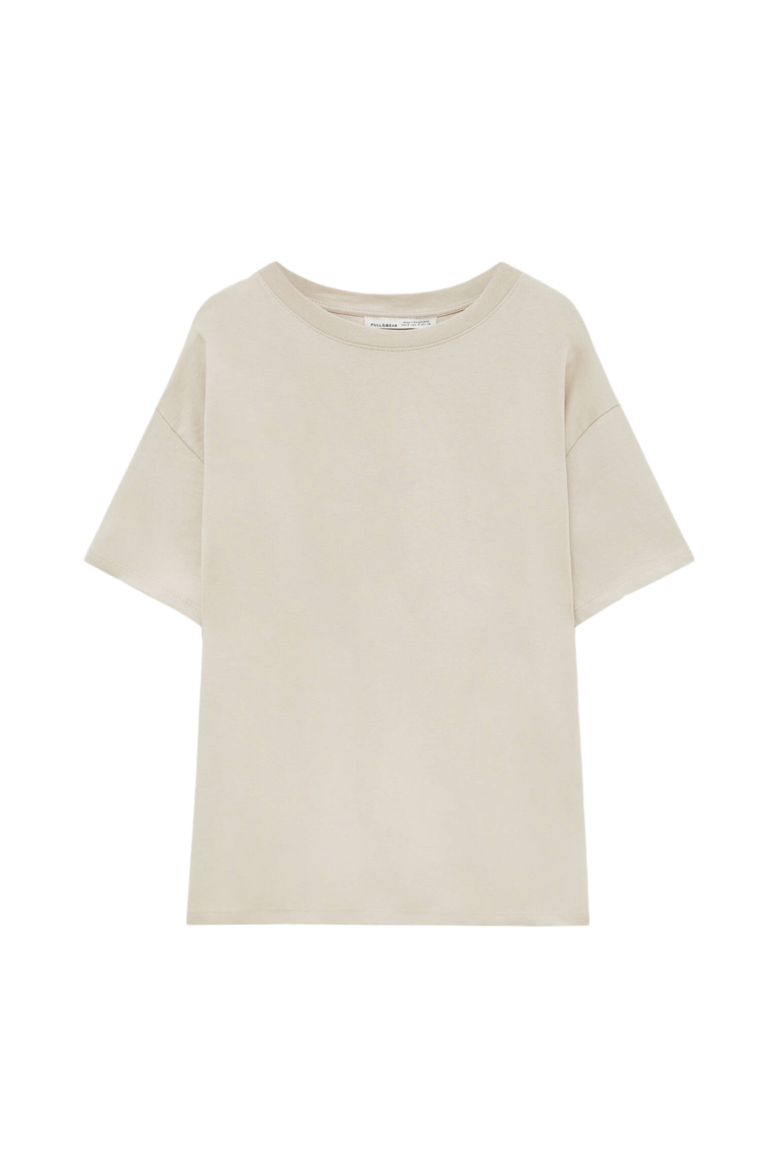 Pull&bear Femme T-shirt Oversize Basique à Col Rond Et Manches Courtes, Disponible En Plusieurs Coul