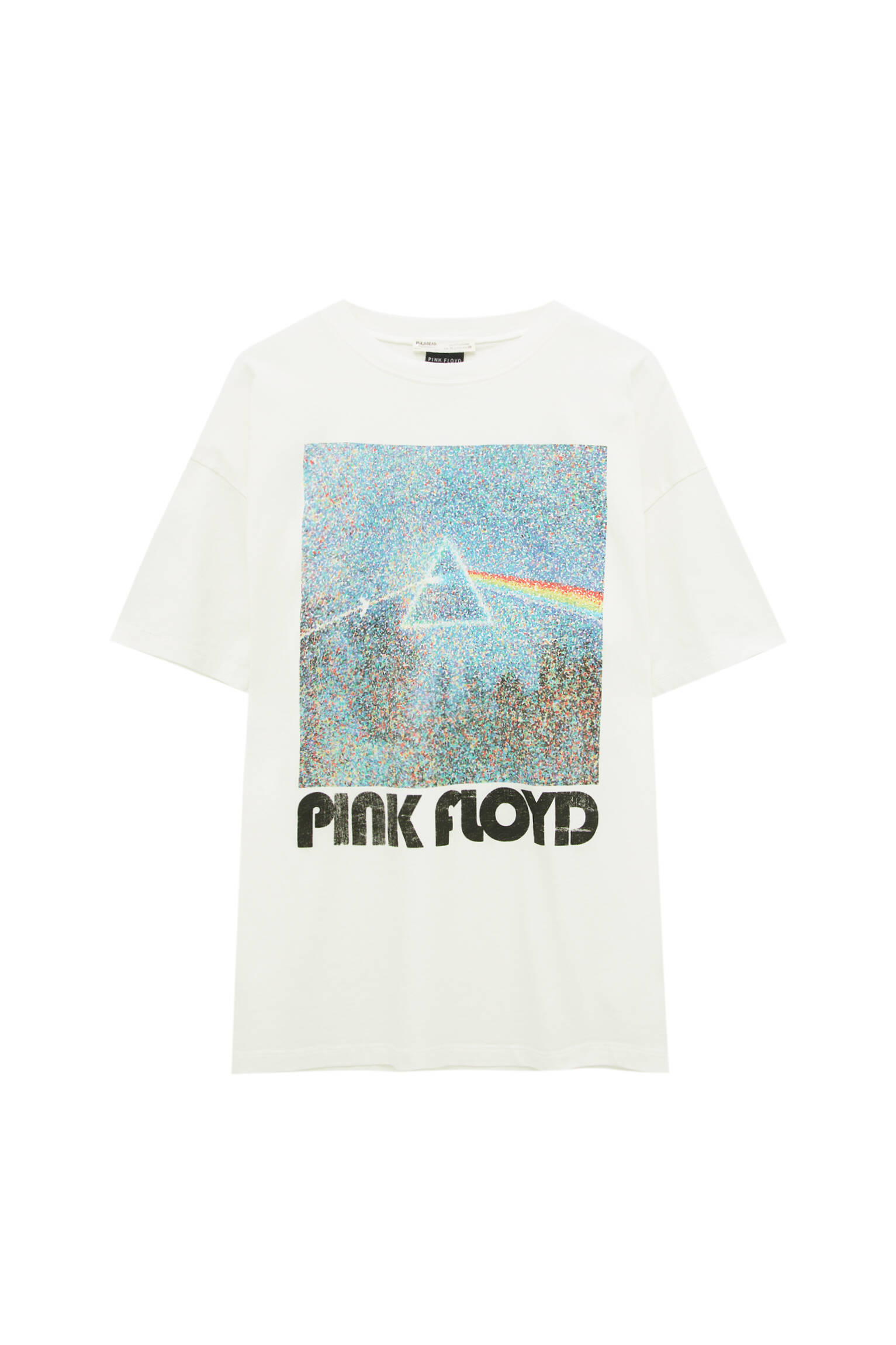 Pull&bear Femme T-shirt Pink Floyd à Imprimé Photo Contrastant, Col Rond Et Manches Courtes. Glace S