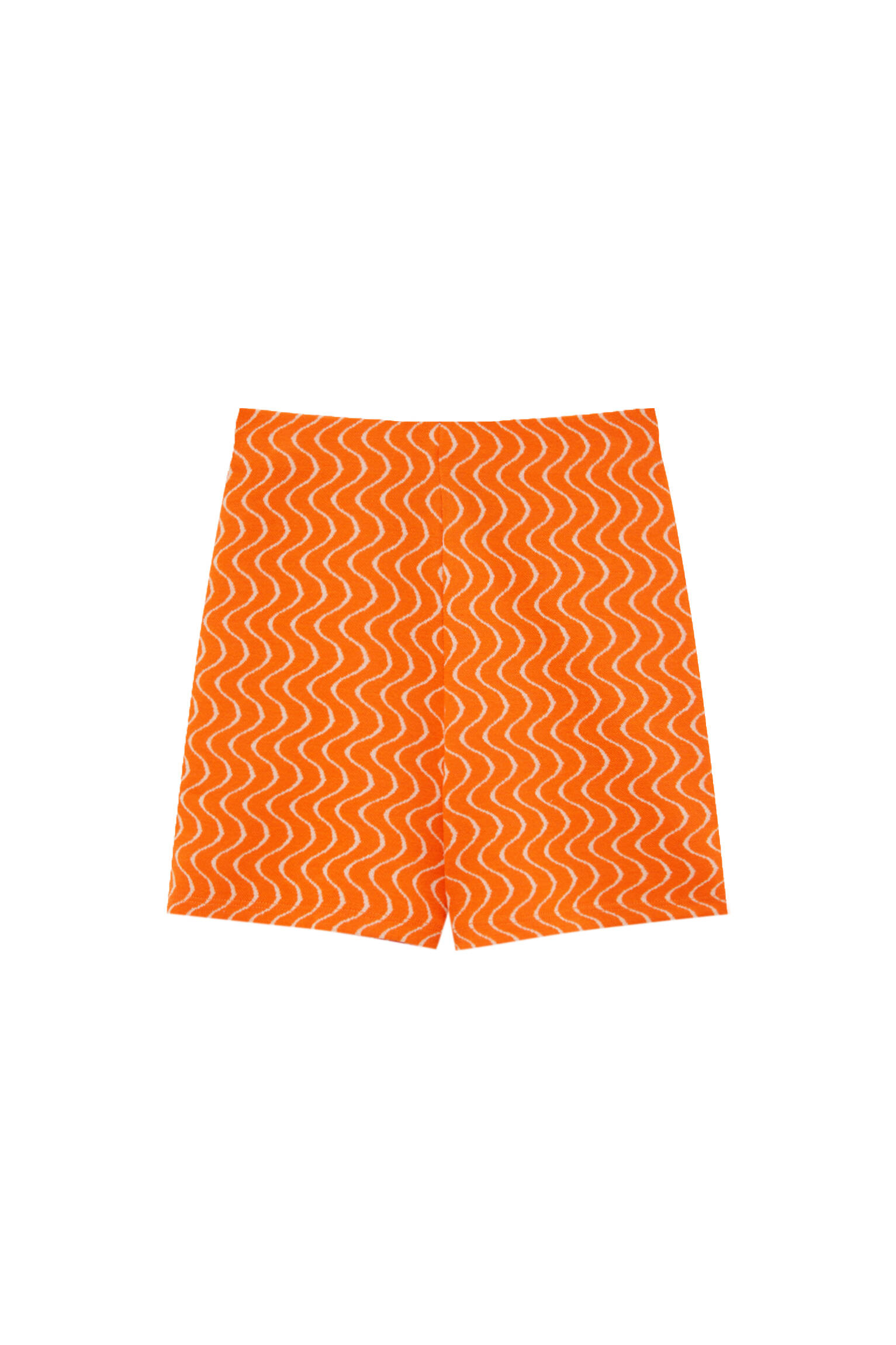 Pull&bear Femme Short Orange Légèrement Extensible à Imprimé Ondulations All Over. Orange M