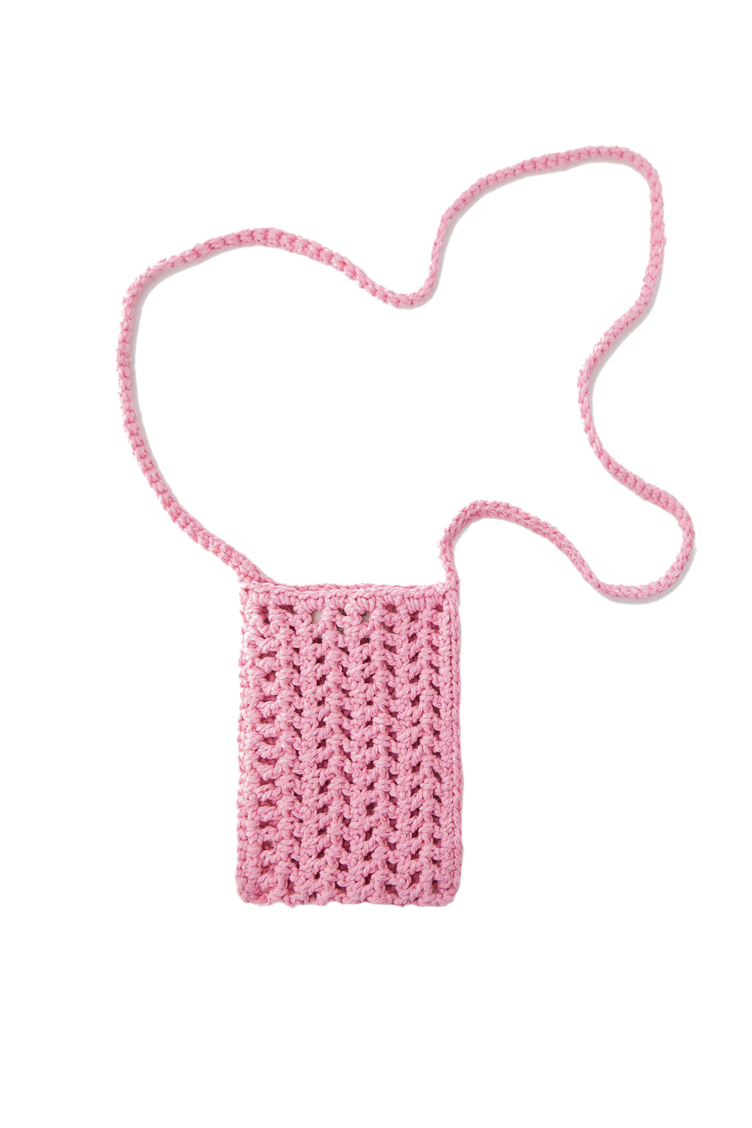 Pull&bear Femme Porte-téléphone En Crochet Point Chevron Rose. Rose Fluo M