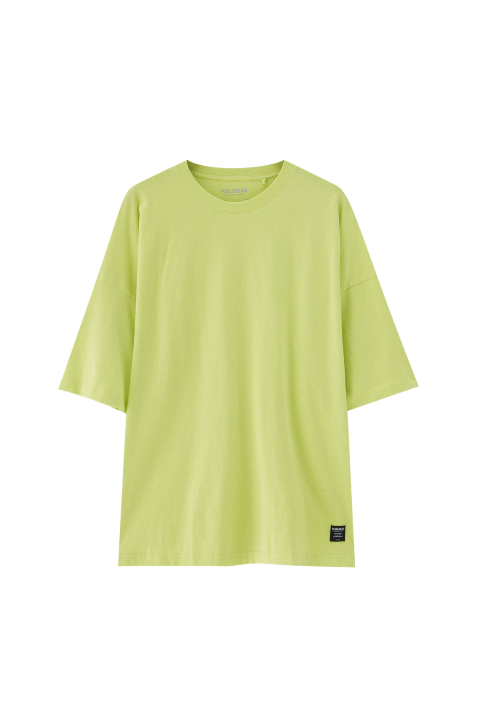 Pull&bear Homme T-shirt Loose Basique à Manches Courtes Et Col Rond, Disponible En Plusieurs Couleurs Unies. Citron Vert L