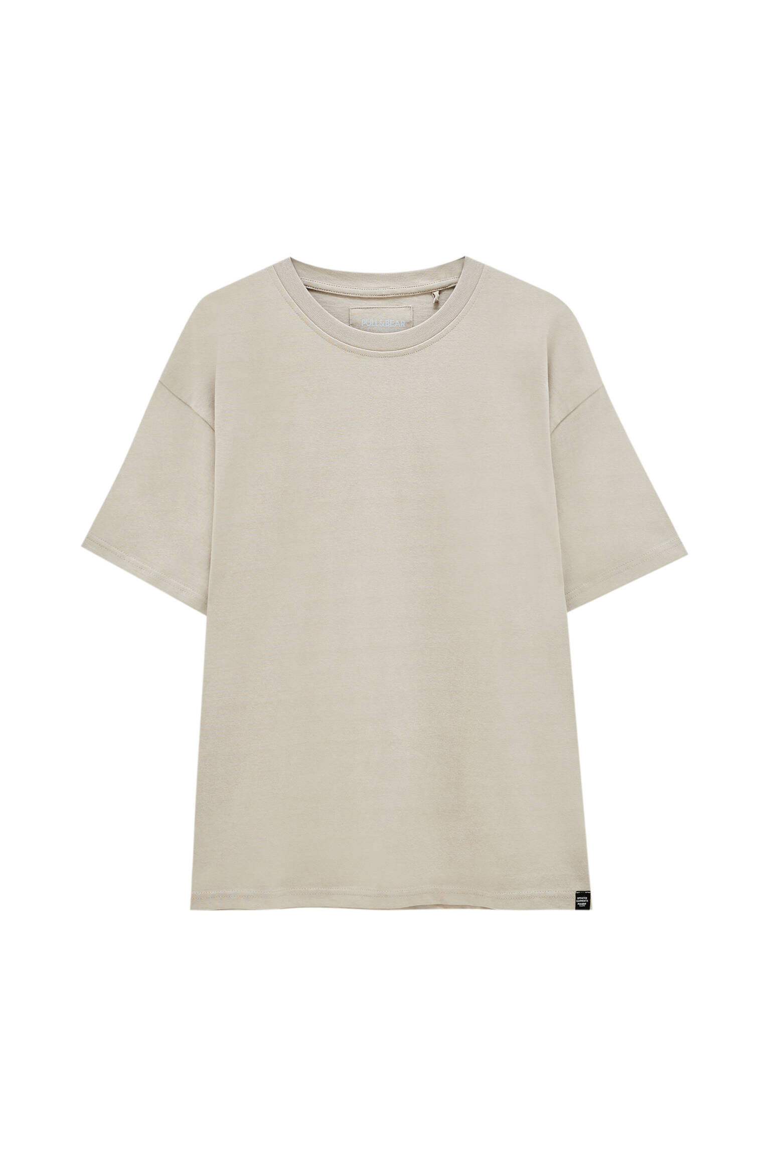 Pull&bear Homme T-shirt Relaxed Fit Oversize En Coton Premium, à Manches Courtes Et Col Rond, Disponible En Plusieurs Couleurs. Sable Xs