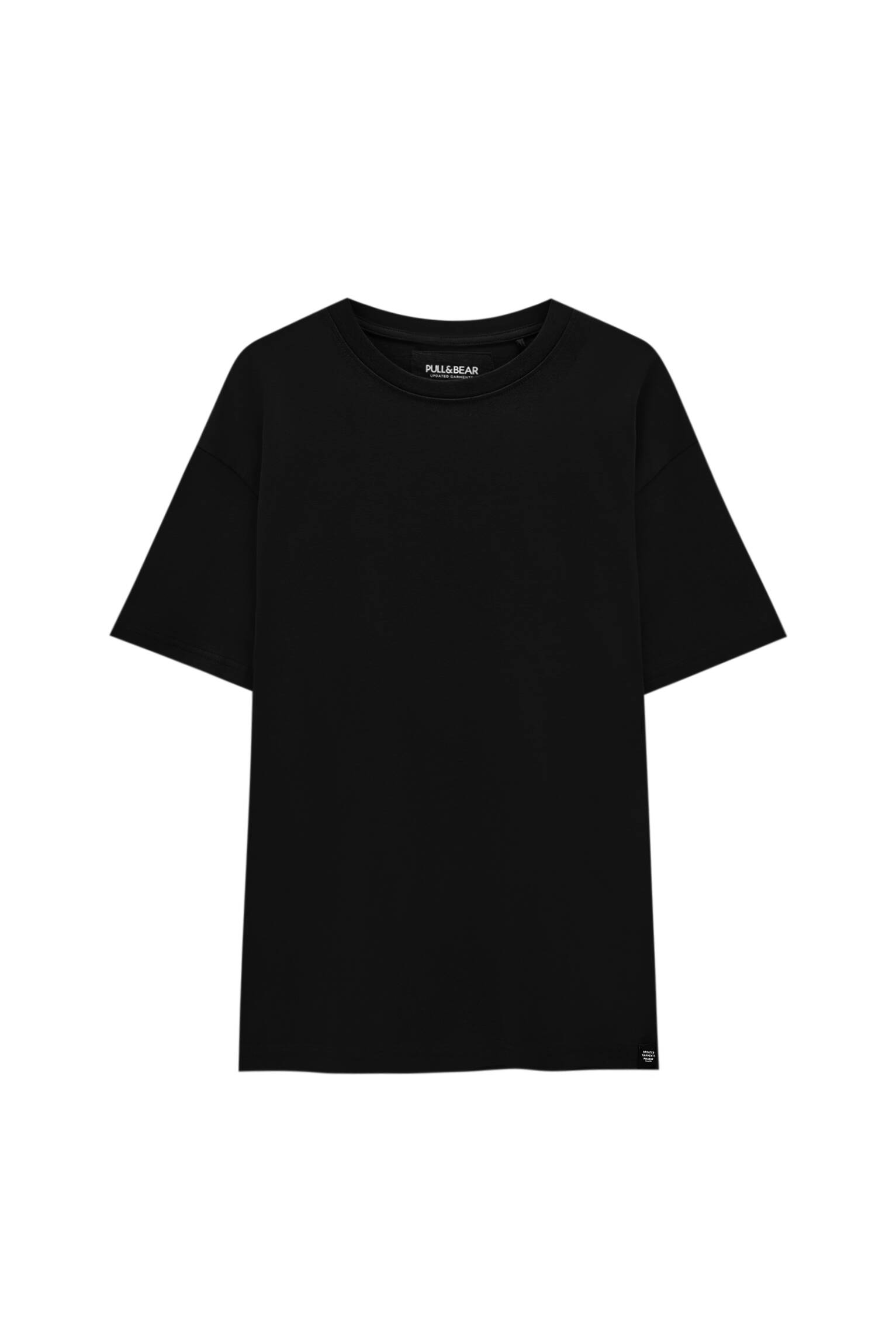 Pull&bear Homme T-shirt Relaxed Fit Oversize En Coton Premium, à Manches Courtes Et Col Rond, Disponible En Plusieurs Couleurs. Noir L