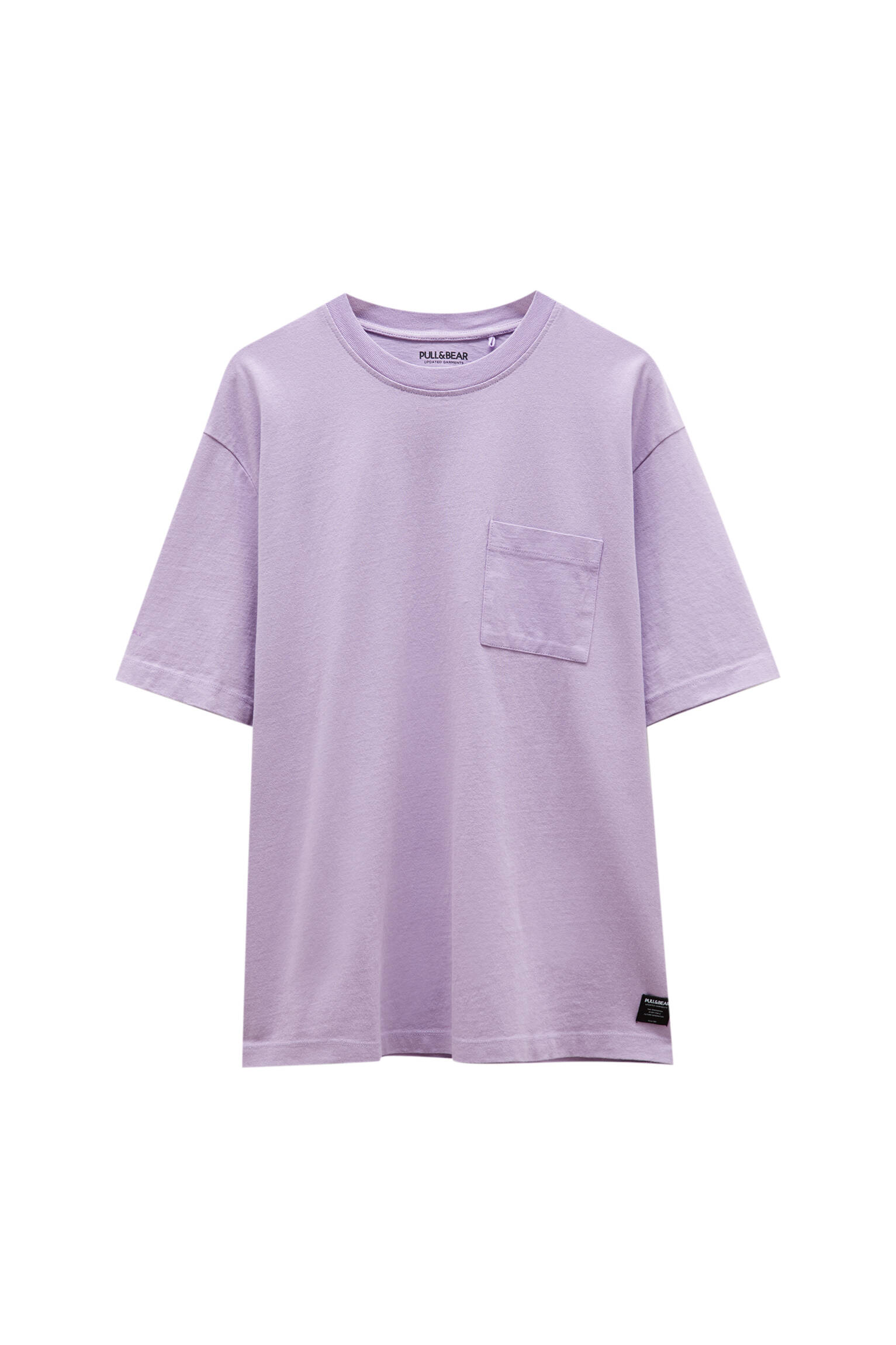 Pull&bear Homme T-shirt Basique Oversize En Coton Premium, à Manches Courtes Et Col Rond, Disponible En Plusieurs Couleurs. Rose DÉlavÉ Xs