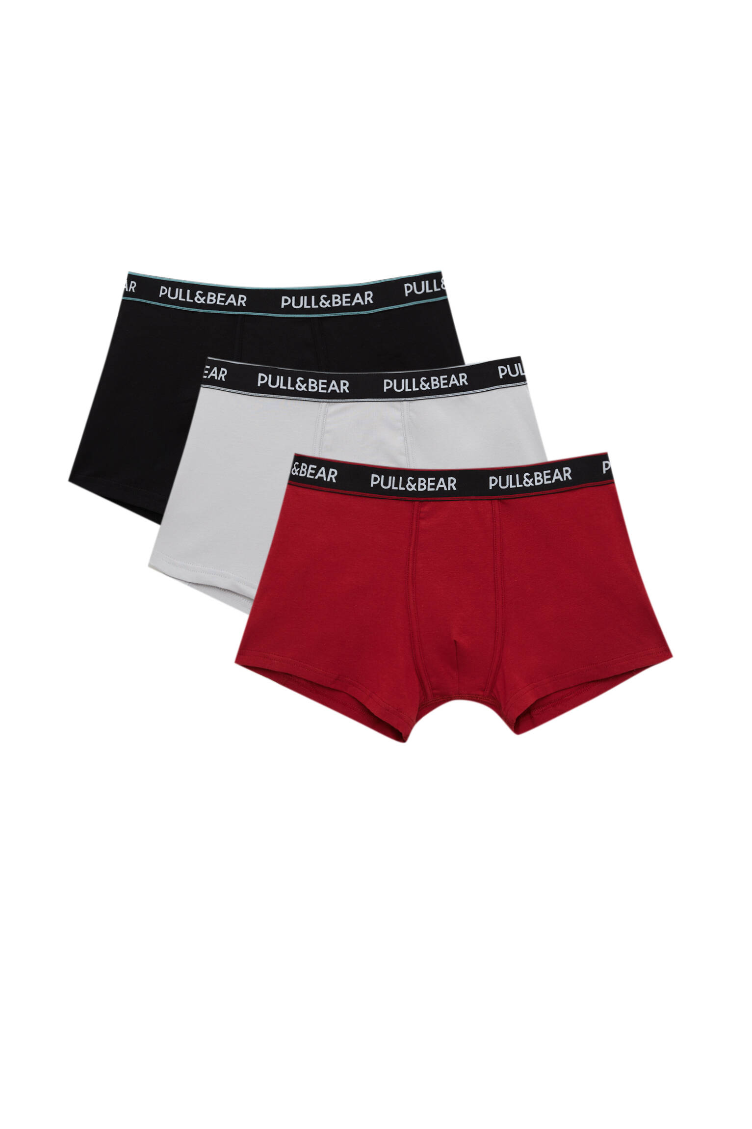 Pull&bear Homme Pack De Trois Boxers De Différentes Couleurs, à Taille élastique, Rayures Contrastantes Et Logo. Divers M