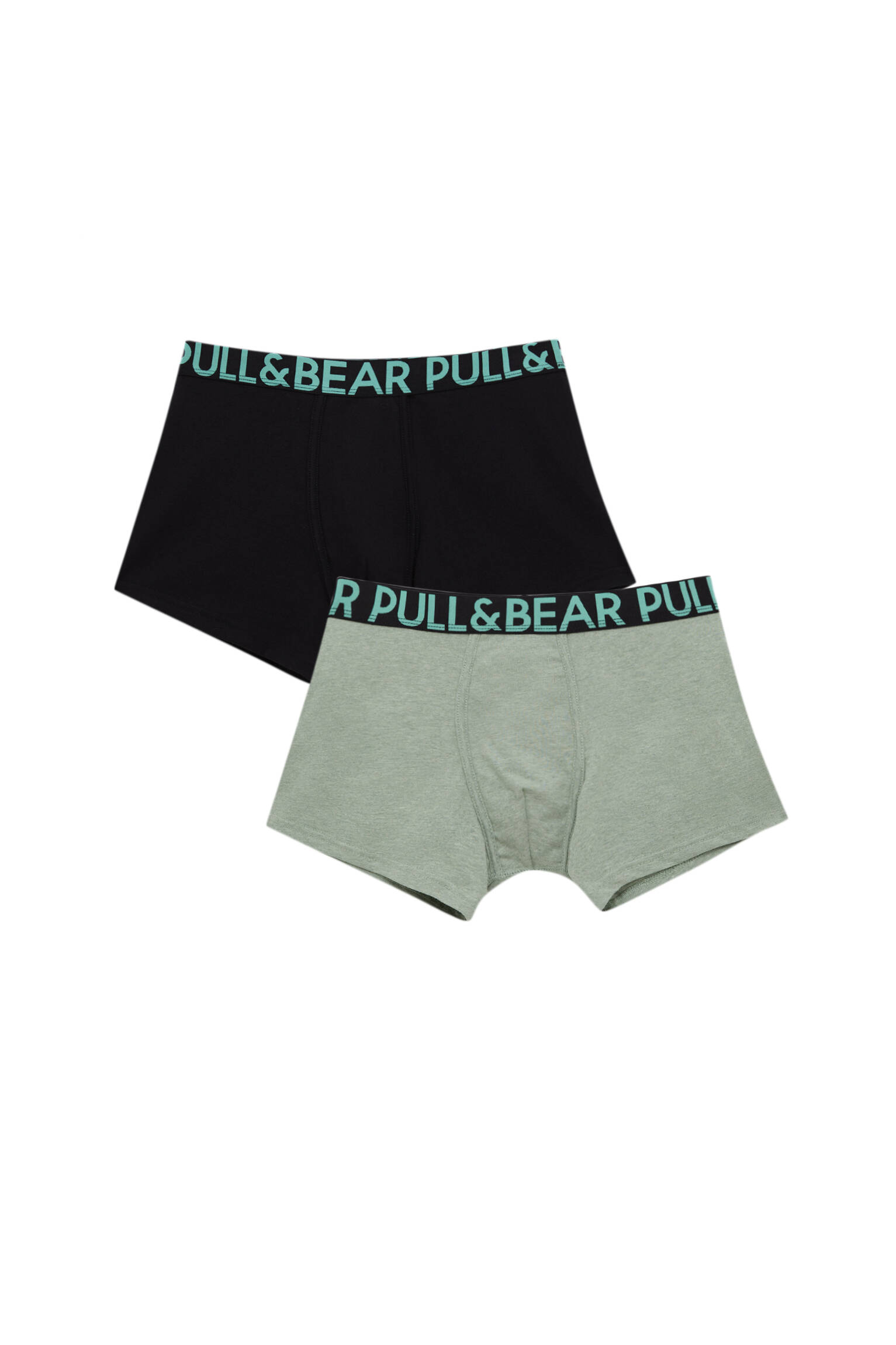 Pull&bear Homme Pack De Deux Boxers à Taille élastique Et Logo Vert Contrastant. Divers L