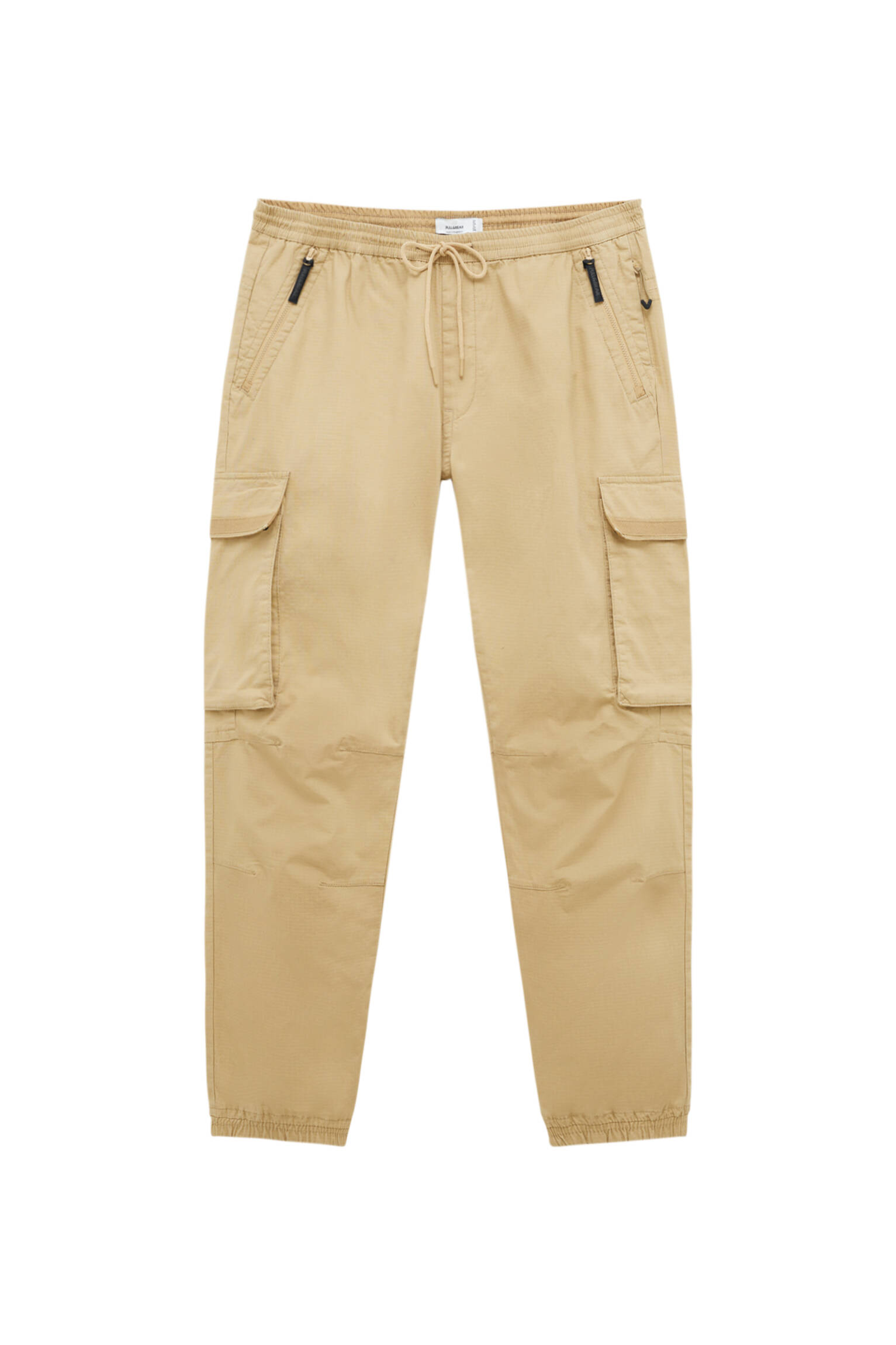 Pull&bear Homme Pantalon Cargo En Ripstop De Coton Légèrement Extensible à Taille Et Chevilles élast