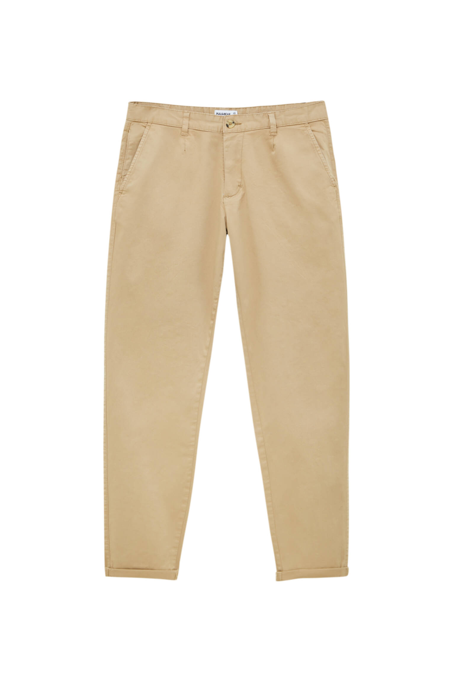 Pull&bear Homme Pantalon Chino Slim En Coton Garment Dyed Légèrement Extensible, Avec Cinq Poches, P
