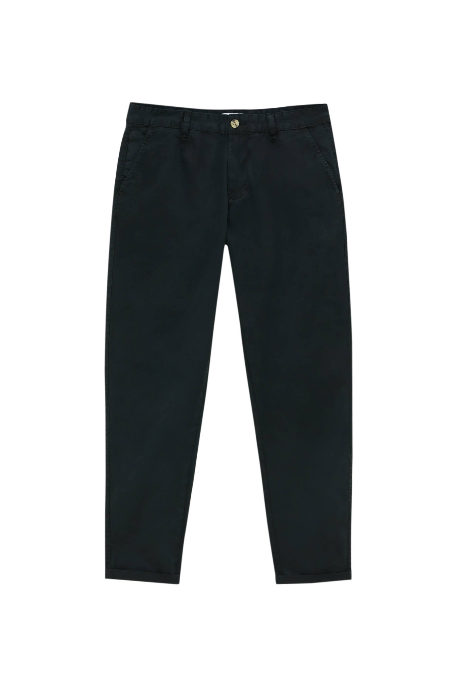 Pull&bear Homme Pantalon Chino Slim En Coton Garment Dyed Légèrement Extensible, Avec Cinq Poches, P