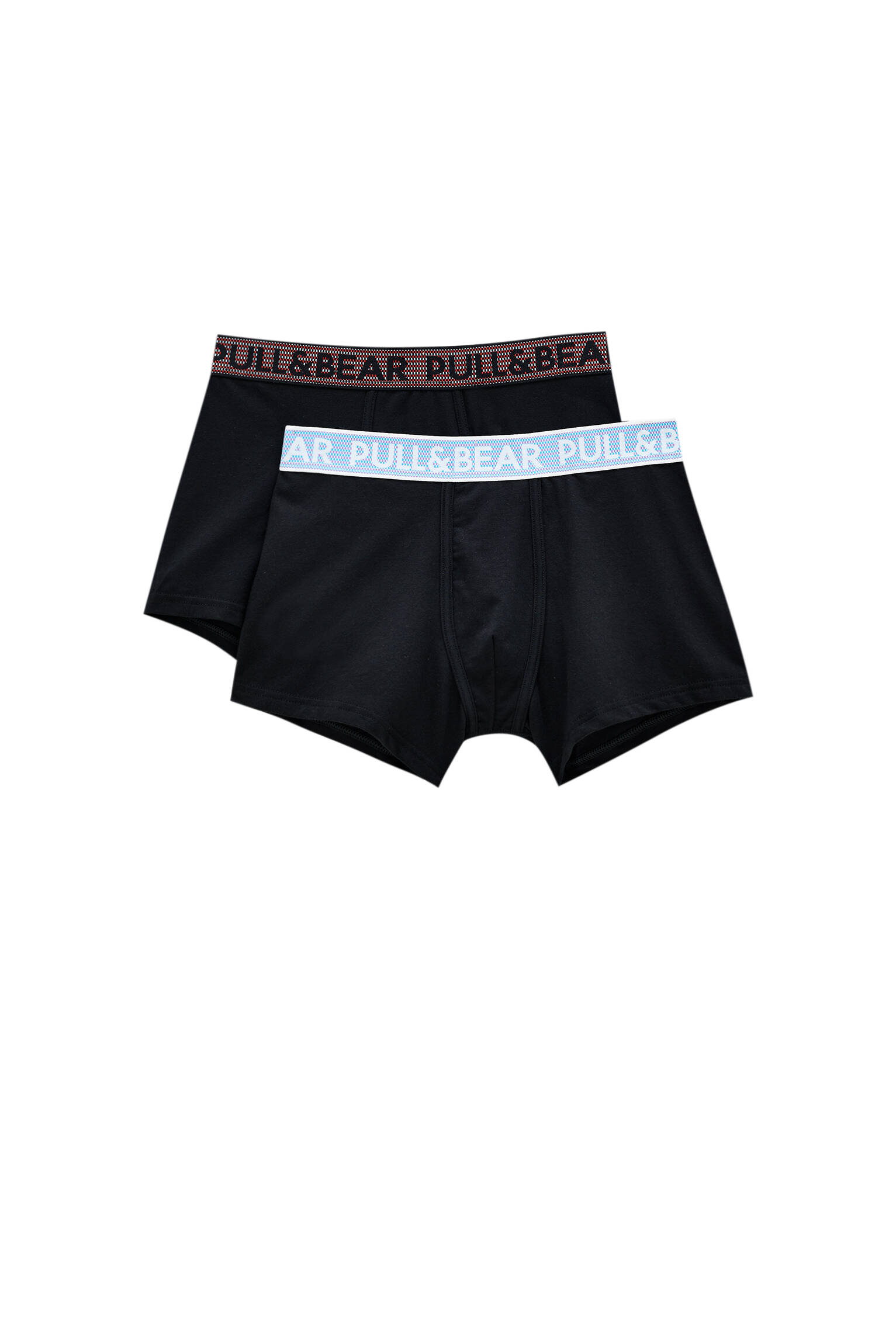 Pull&bear Homme Lot De Deux Boxers Noirs En Coton, Avec Logo Contrastant à La Taille. Divers M