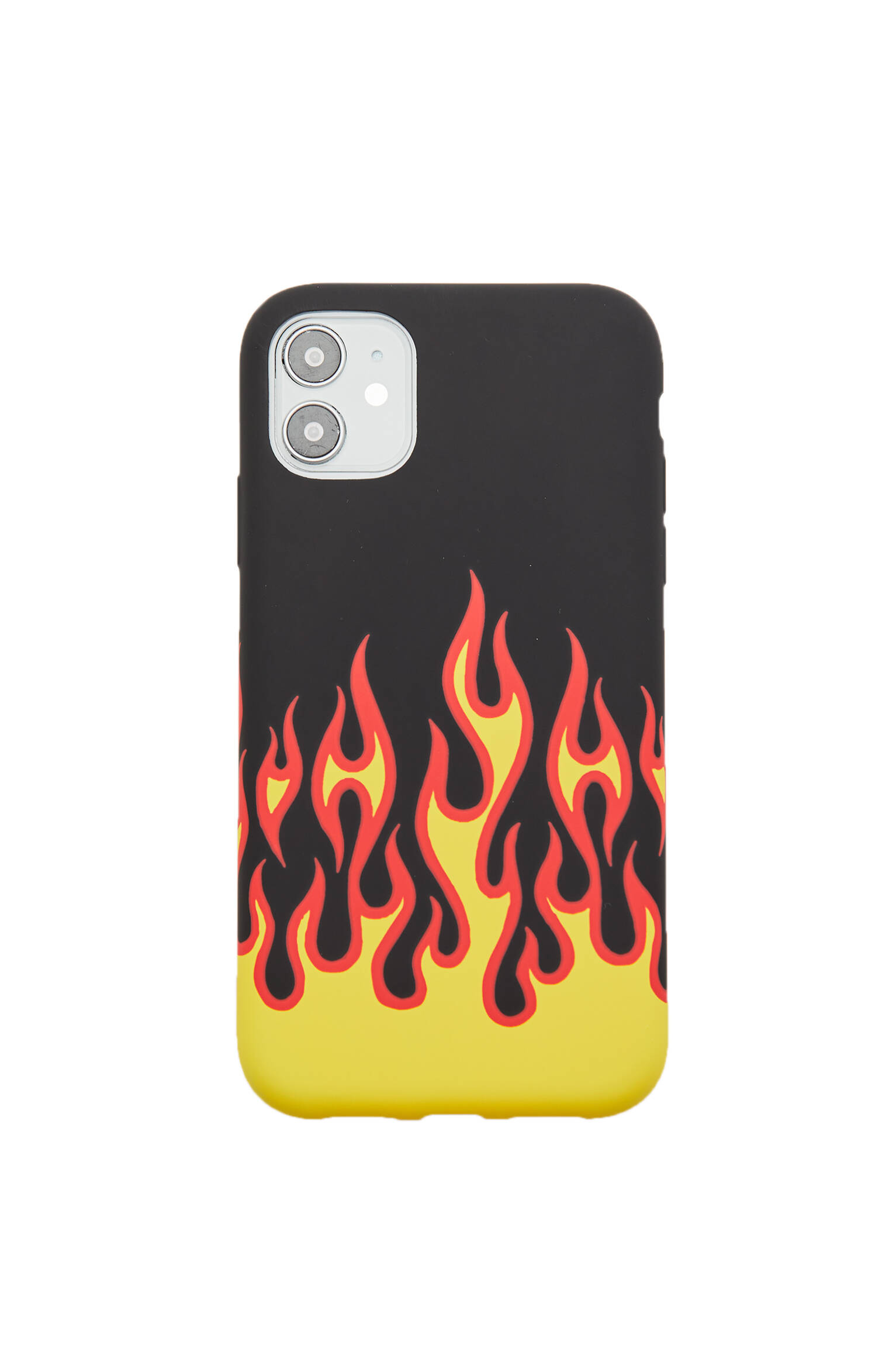 Pull&bear Homme Coque Pour Smartphone Noire Avec Flammes Contrastantes. Divers 6+/7+/8+