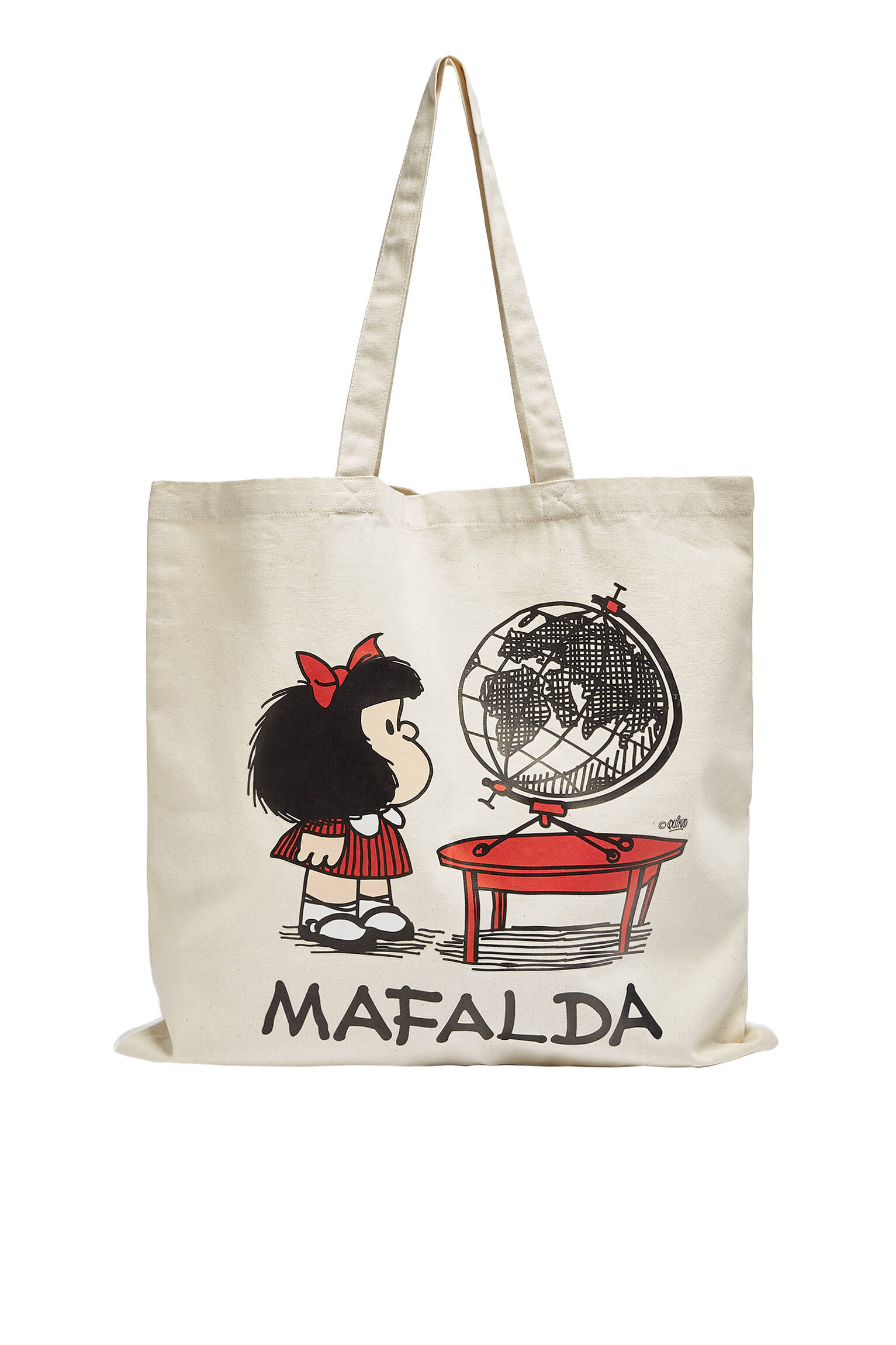 Pull&bear Femme Sac Cabas Mafalda En Tissu Avec Illustration Du Personnage Au Milieu Et Bandoulière.