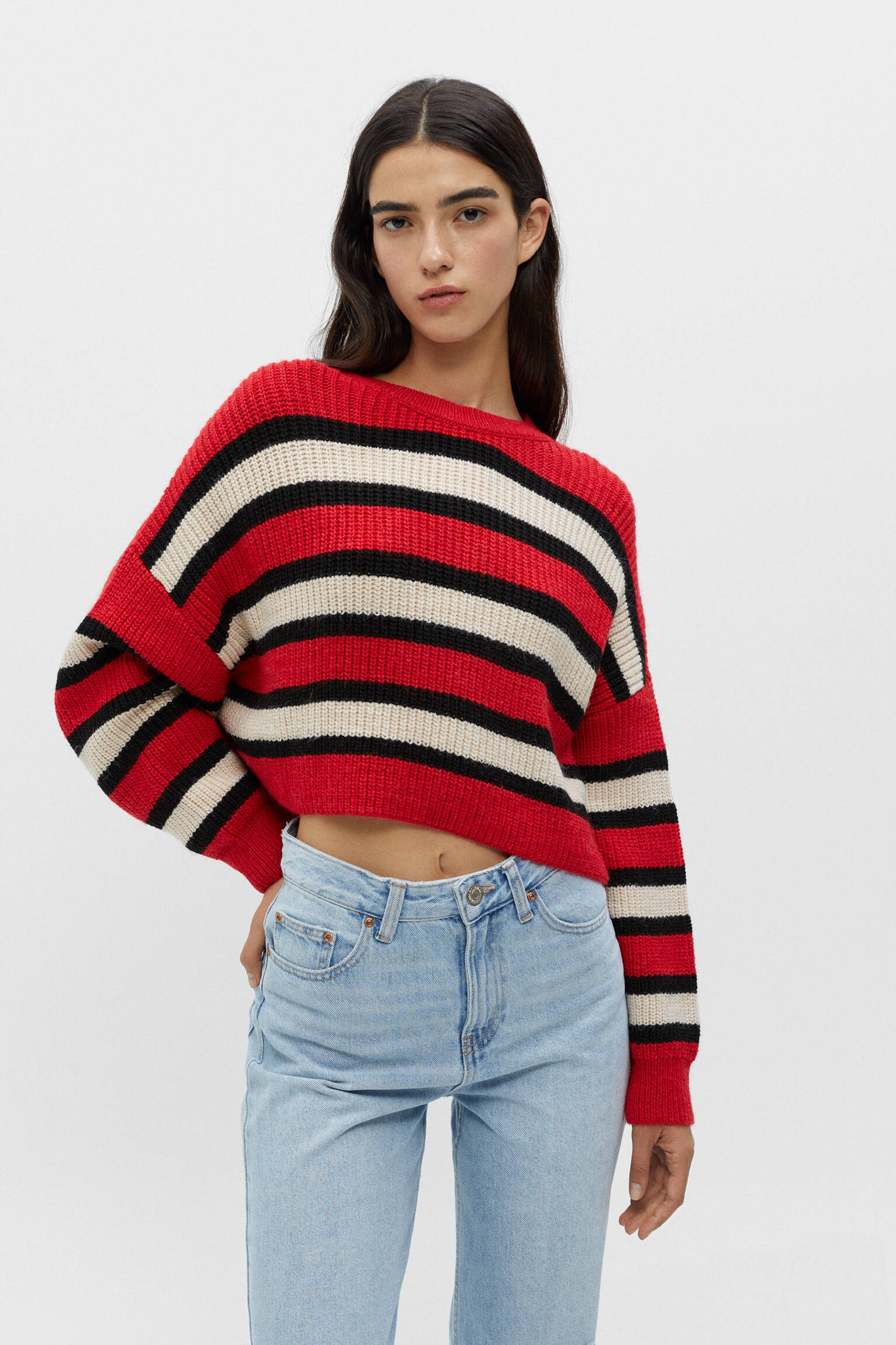Pull Cropped Rayures