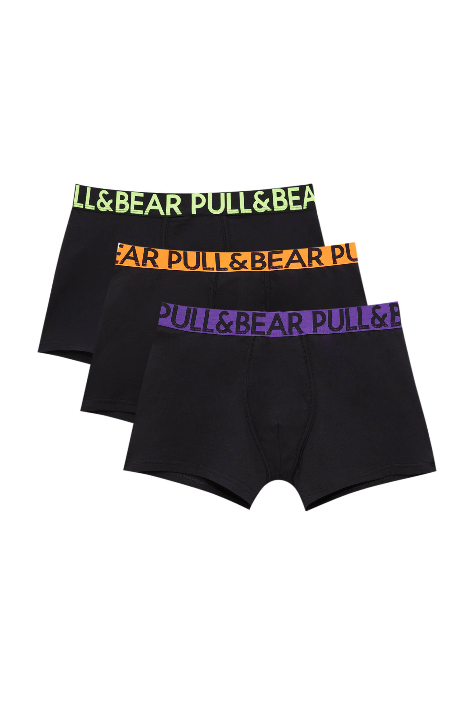 Pull&bear Homme Lot De Trois Boxers Noirs à Taille élastique Dans Des Tons Fluo Et Logo Contrastant. Divers L