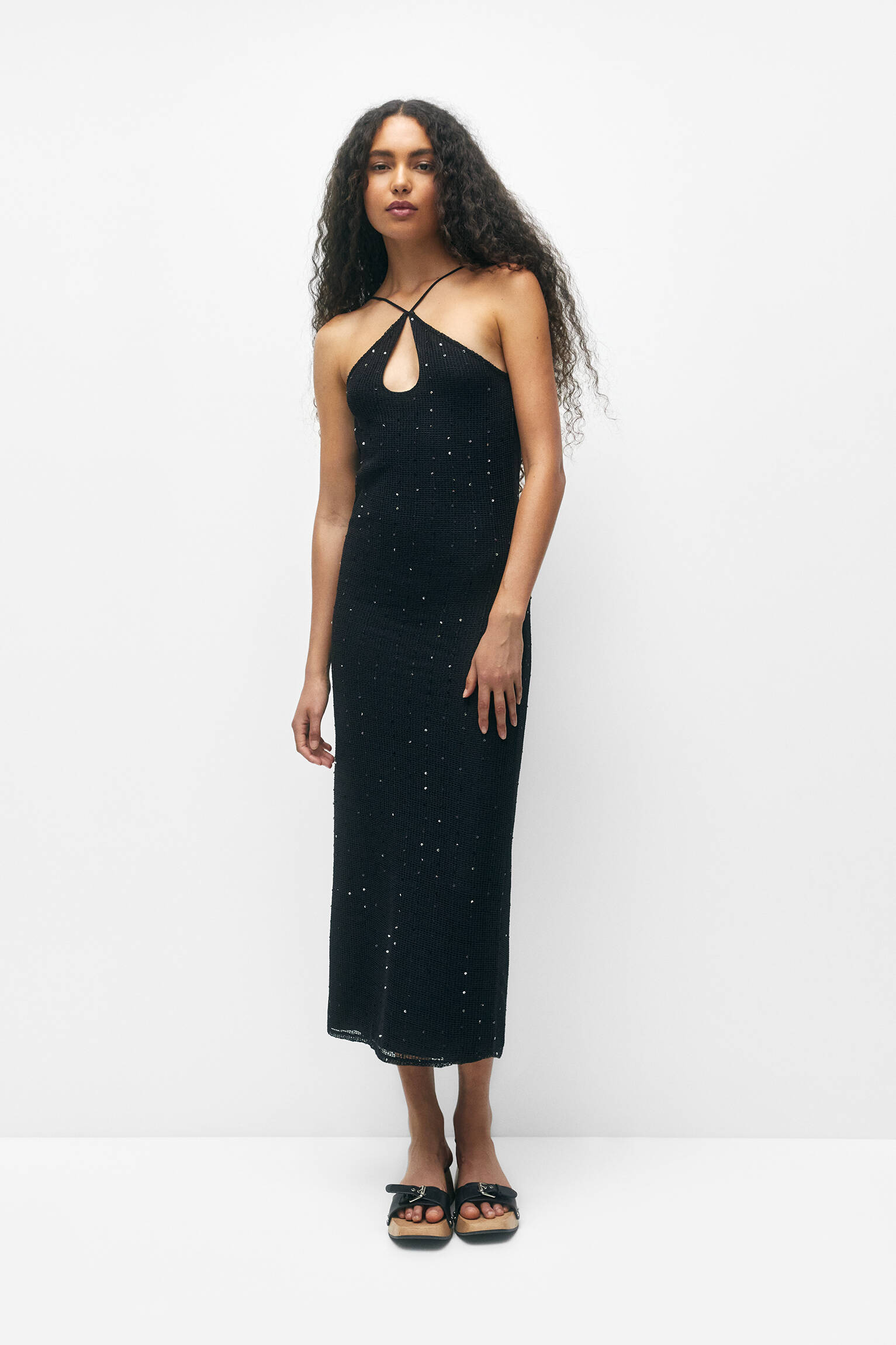 Mesh Midi Dress With Sequins product