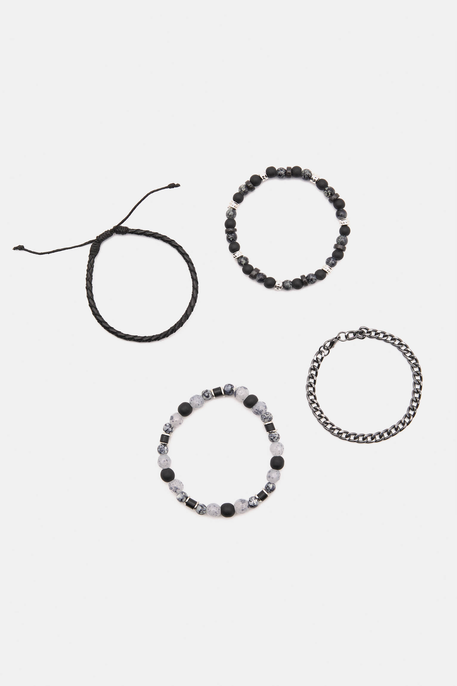 lot de 4 bracelets chaîne et perles fantaisie