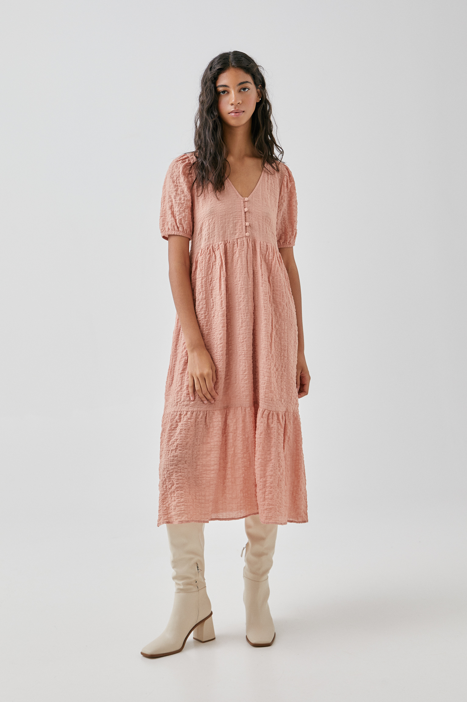 midi dress pull and bear