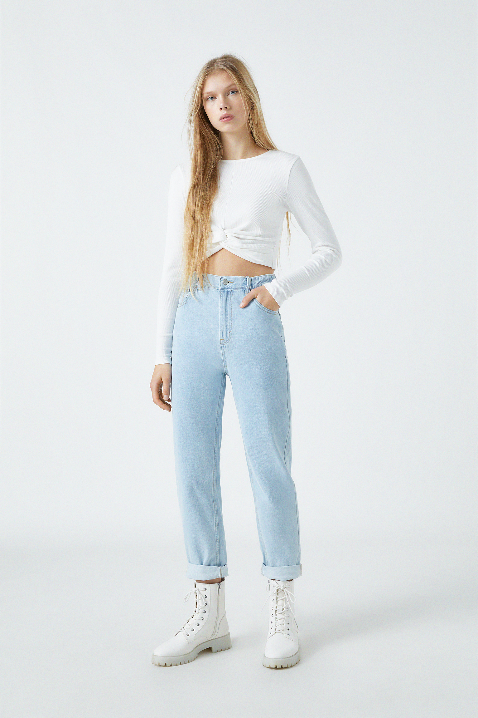 pale mom jeans