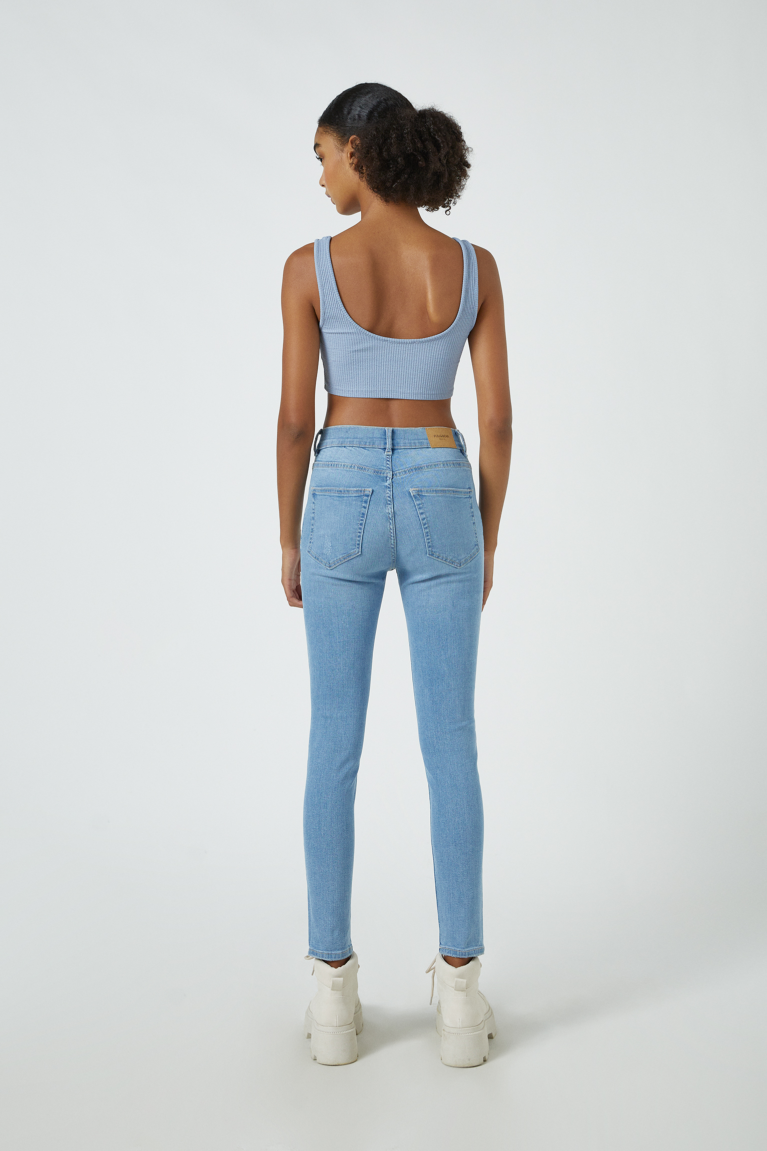 pull and bear skinny mid waist