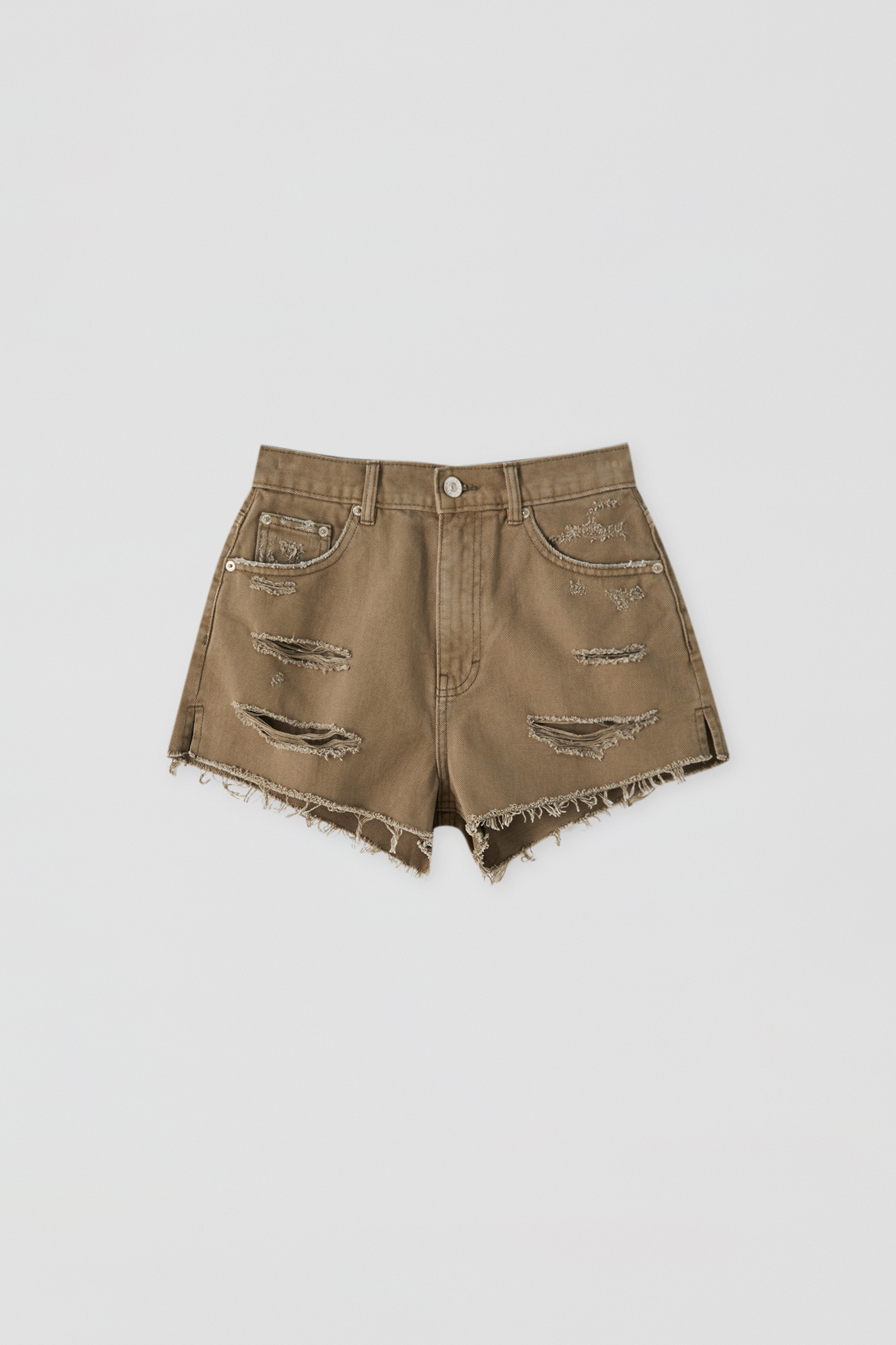 ripped khaki shorts