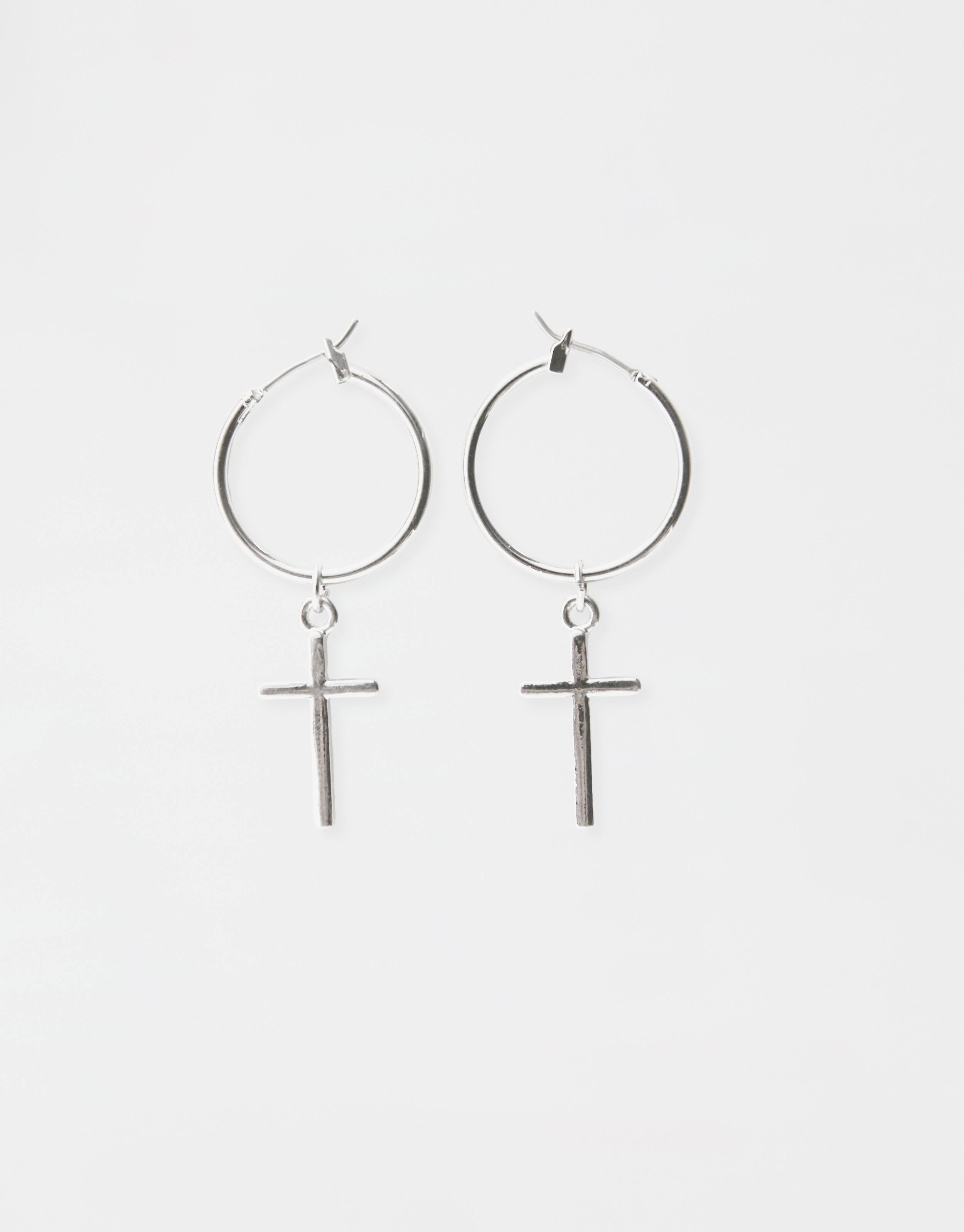 cross hoop earrings