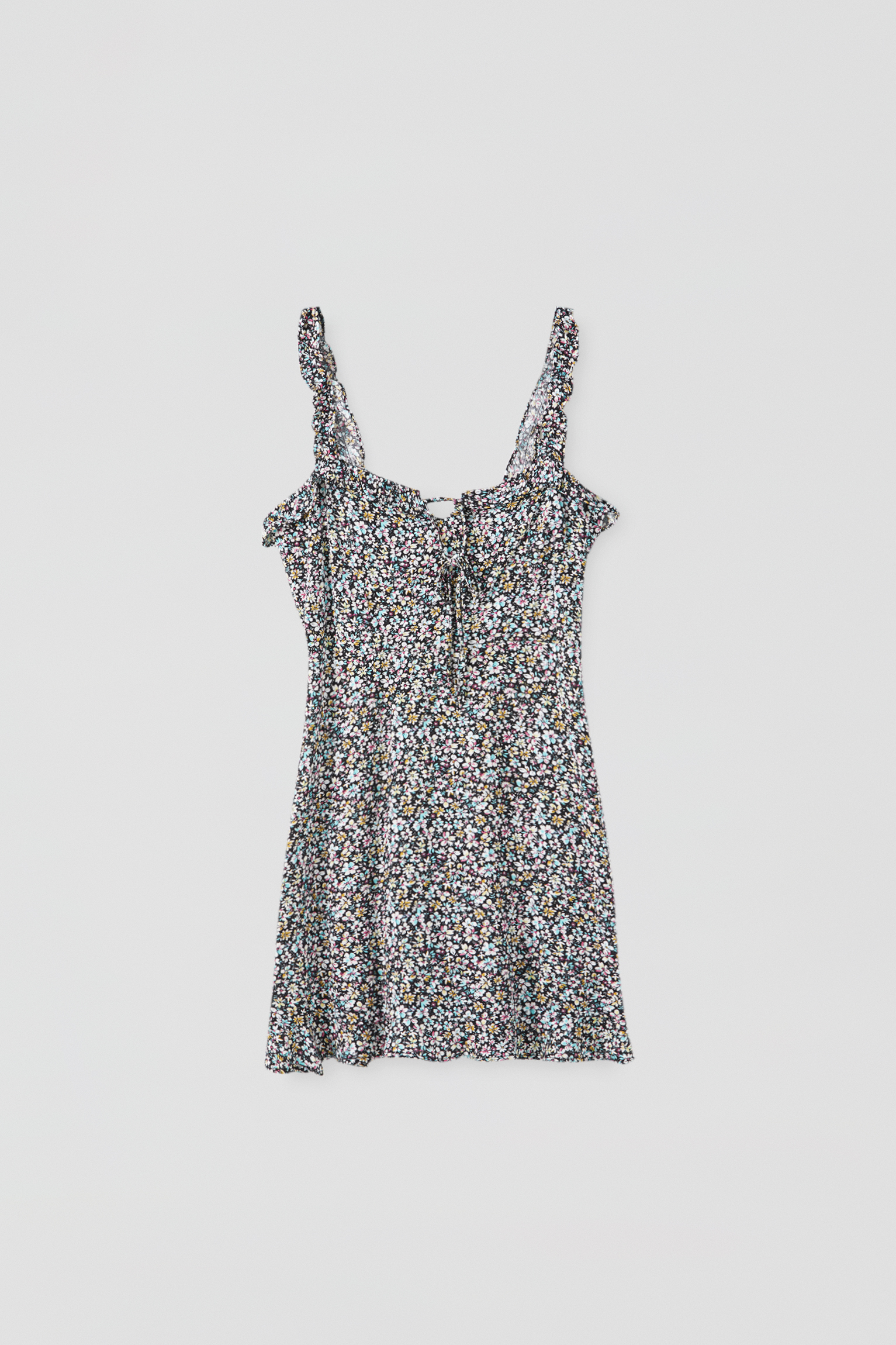 black floral strappy dress