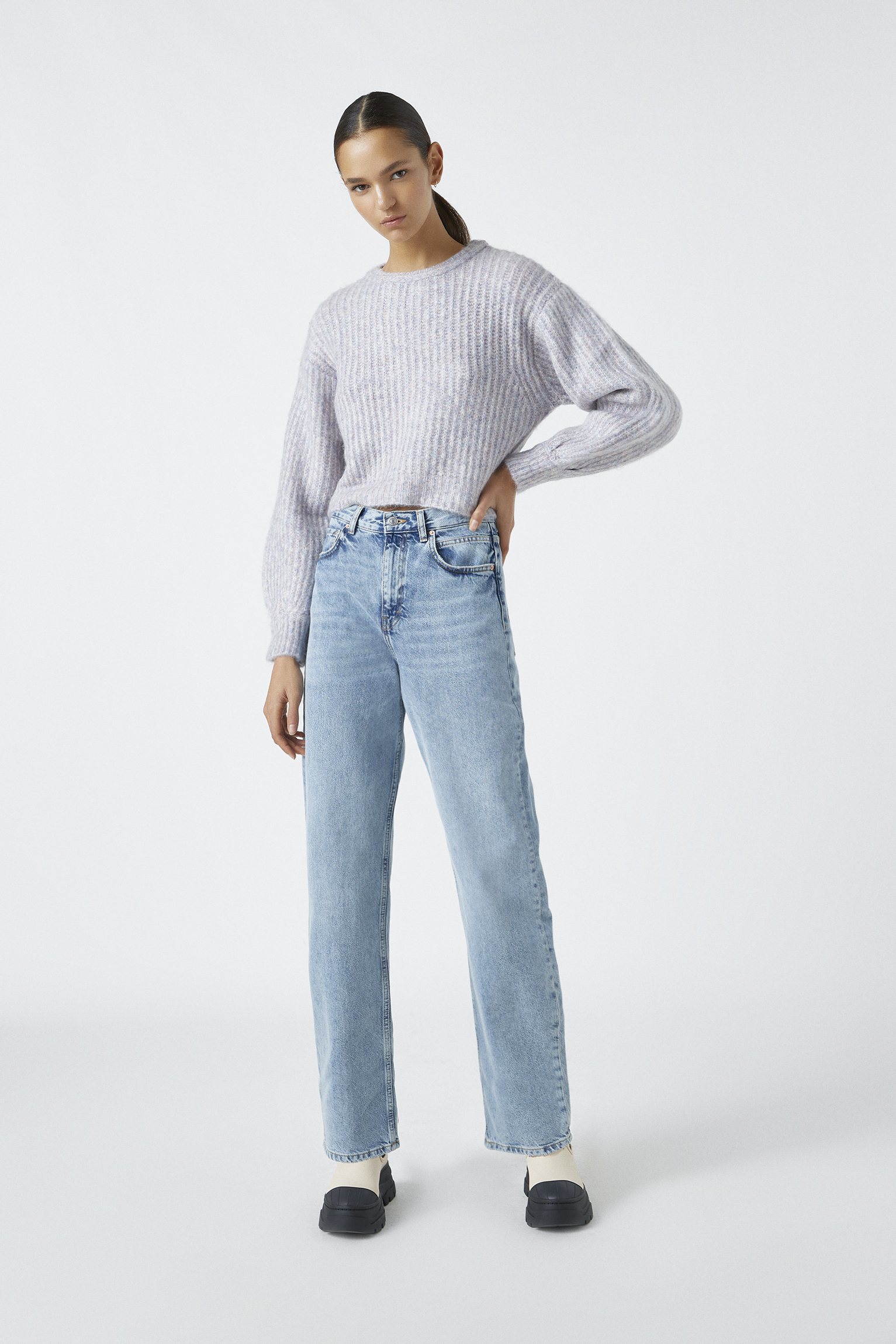wide leg jeans pull and bear