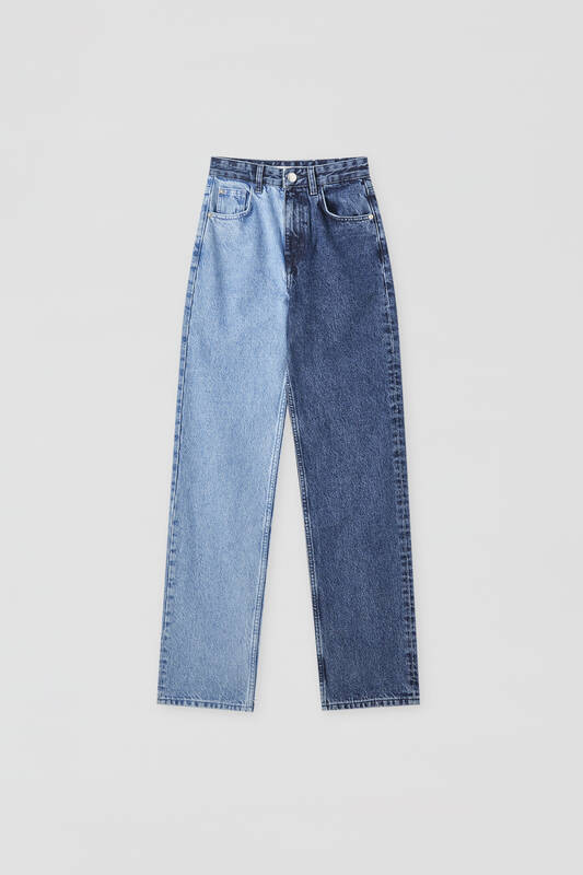 block colour jeans