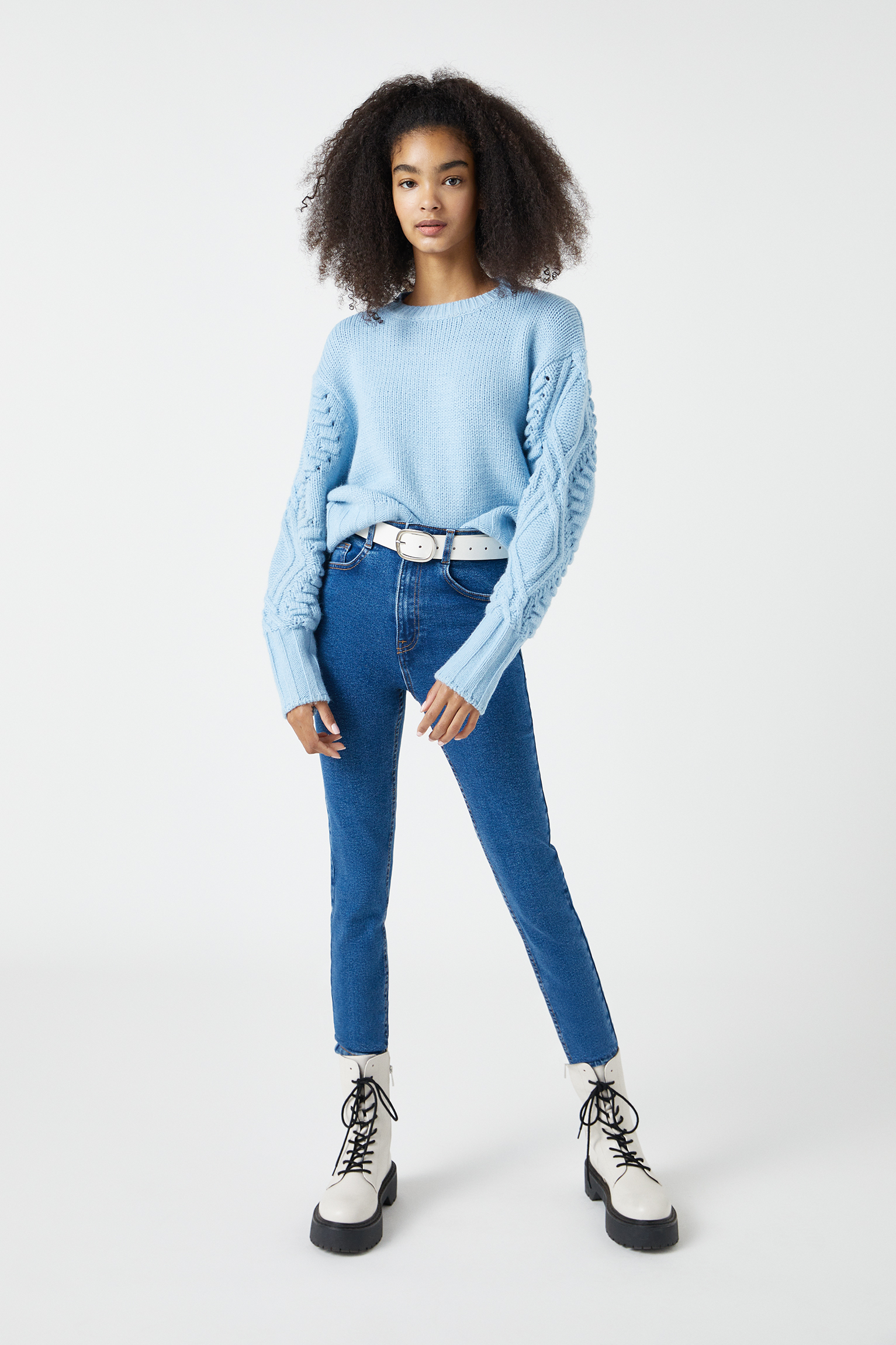 high waist skinny jeans pull and bear