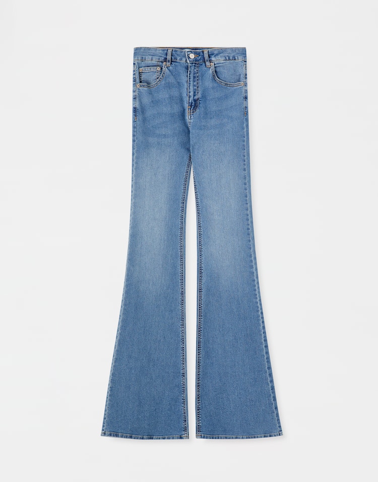 Jeans flare básicos, AZUL OSCURO