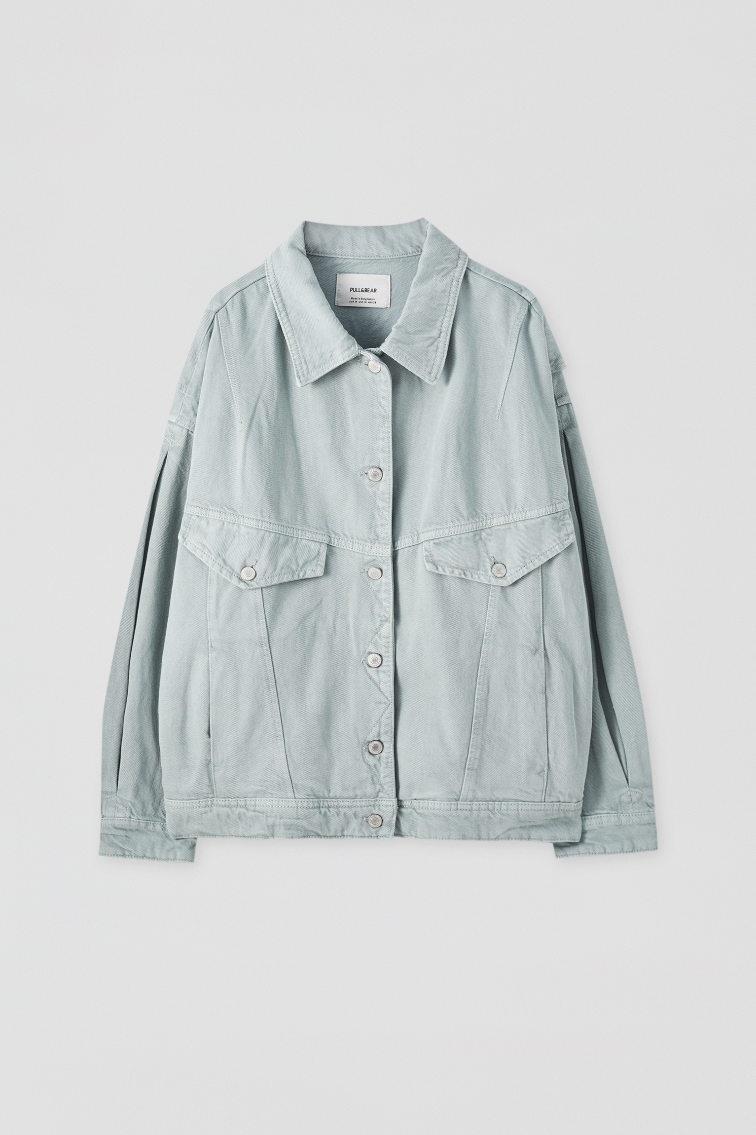 Sea green denim jacket - pull\u0026bear