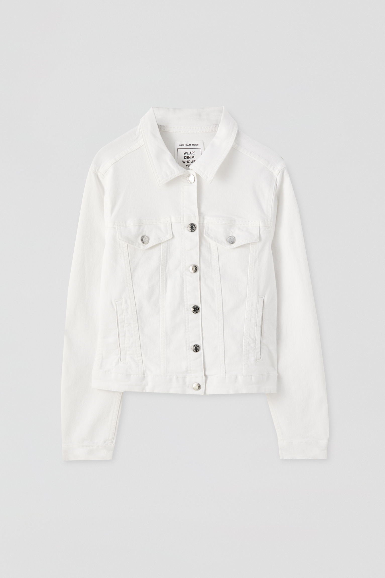 pull and bear white denim jacket