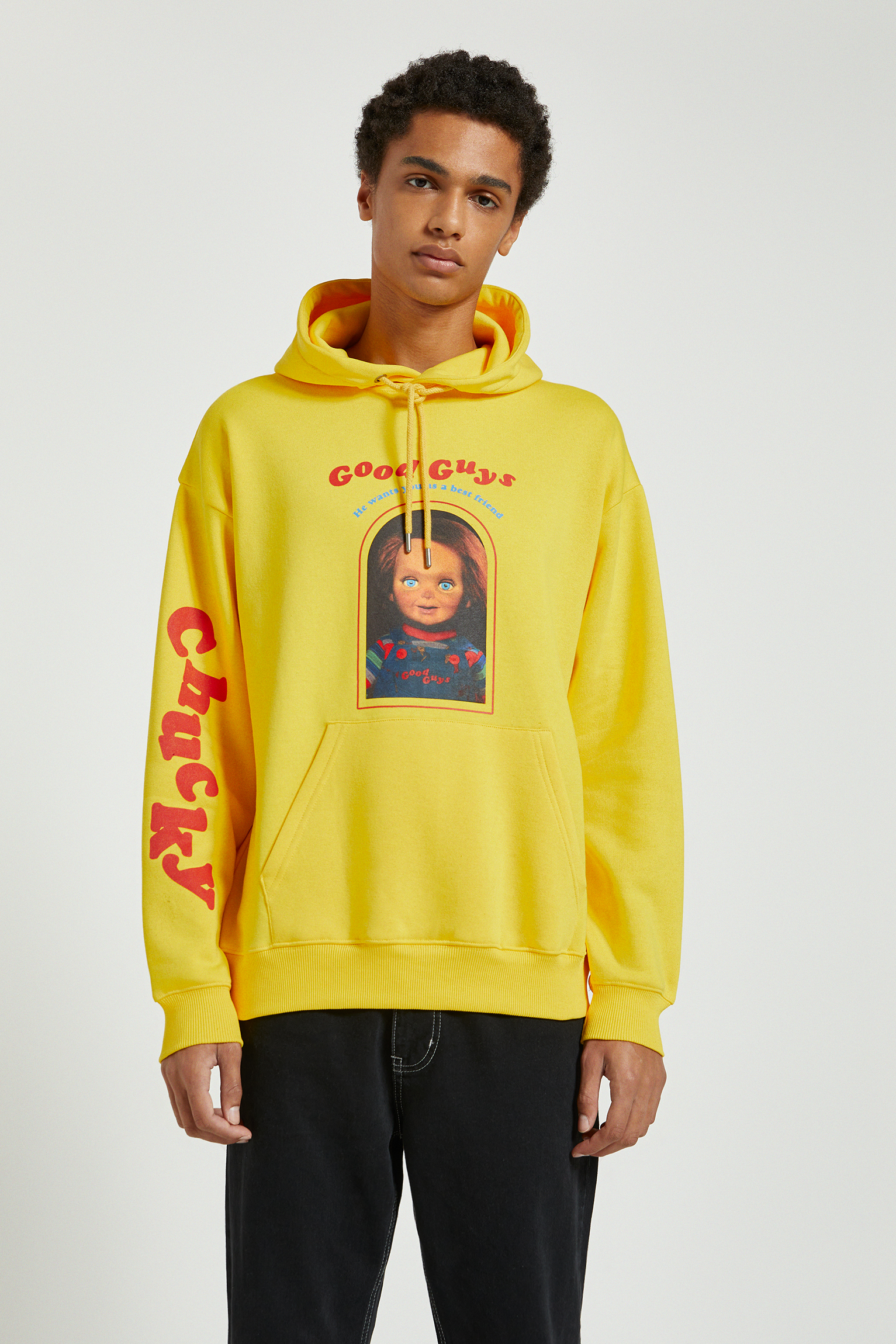 pull and bear orange hoodie