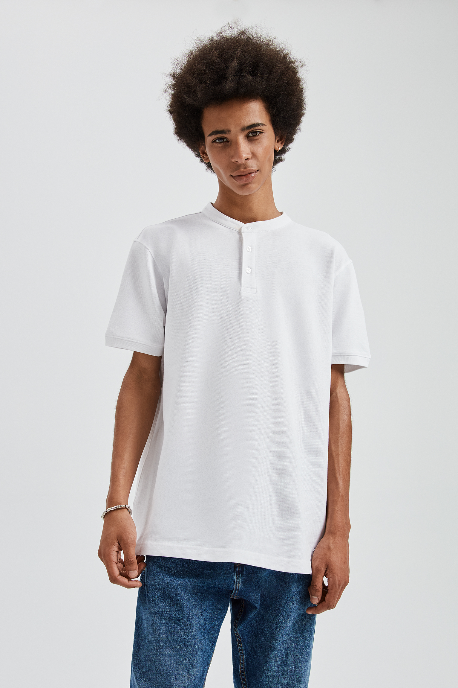 camisa polo cuello mao