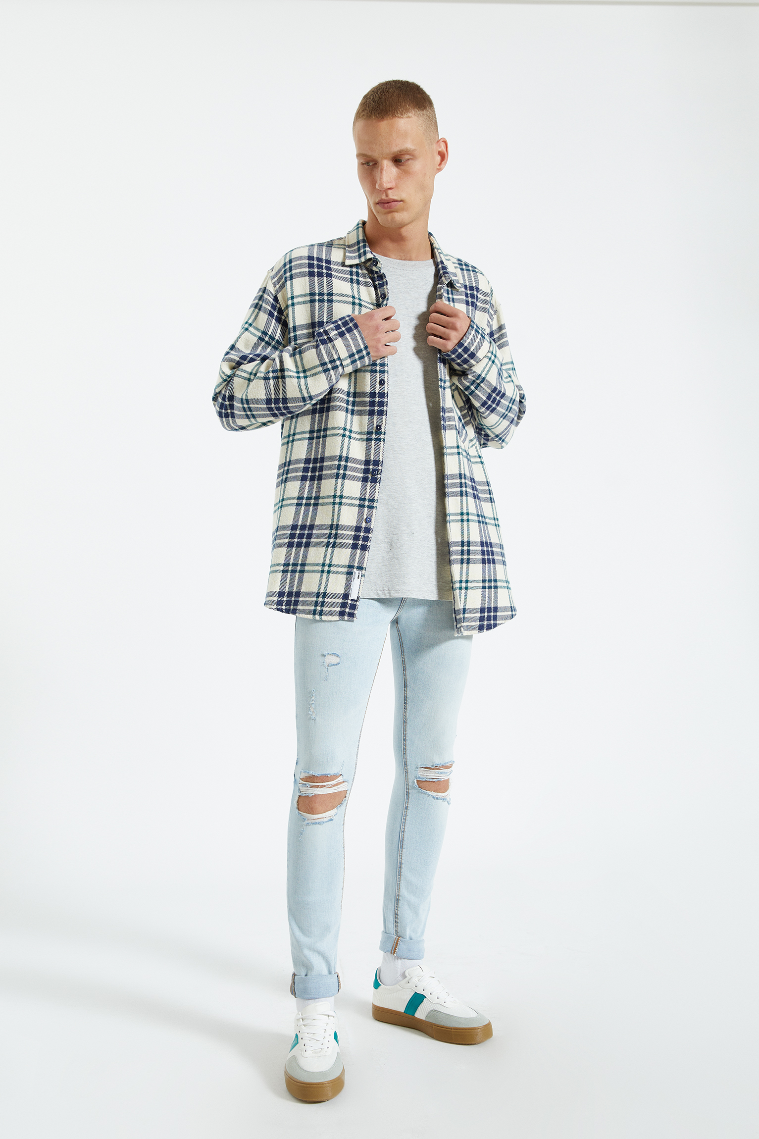 super skinny white shirt