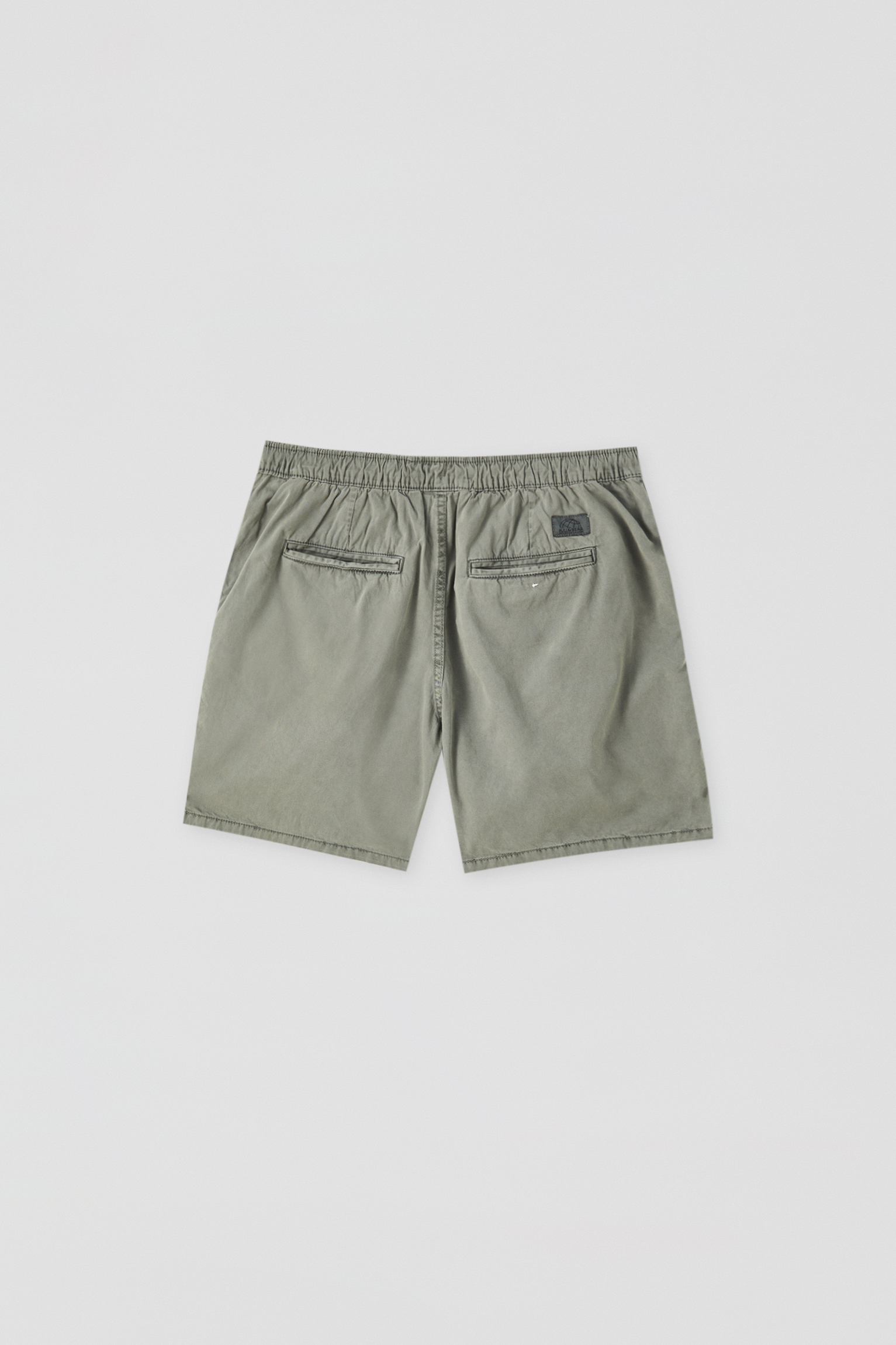 khaki shorts with elastic waistband
