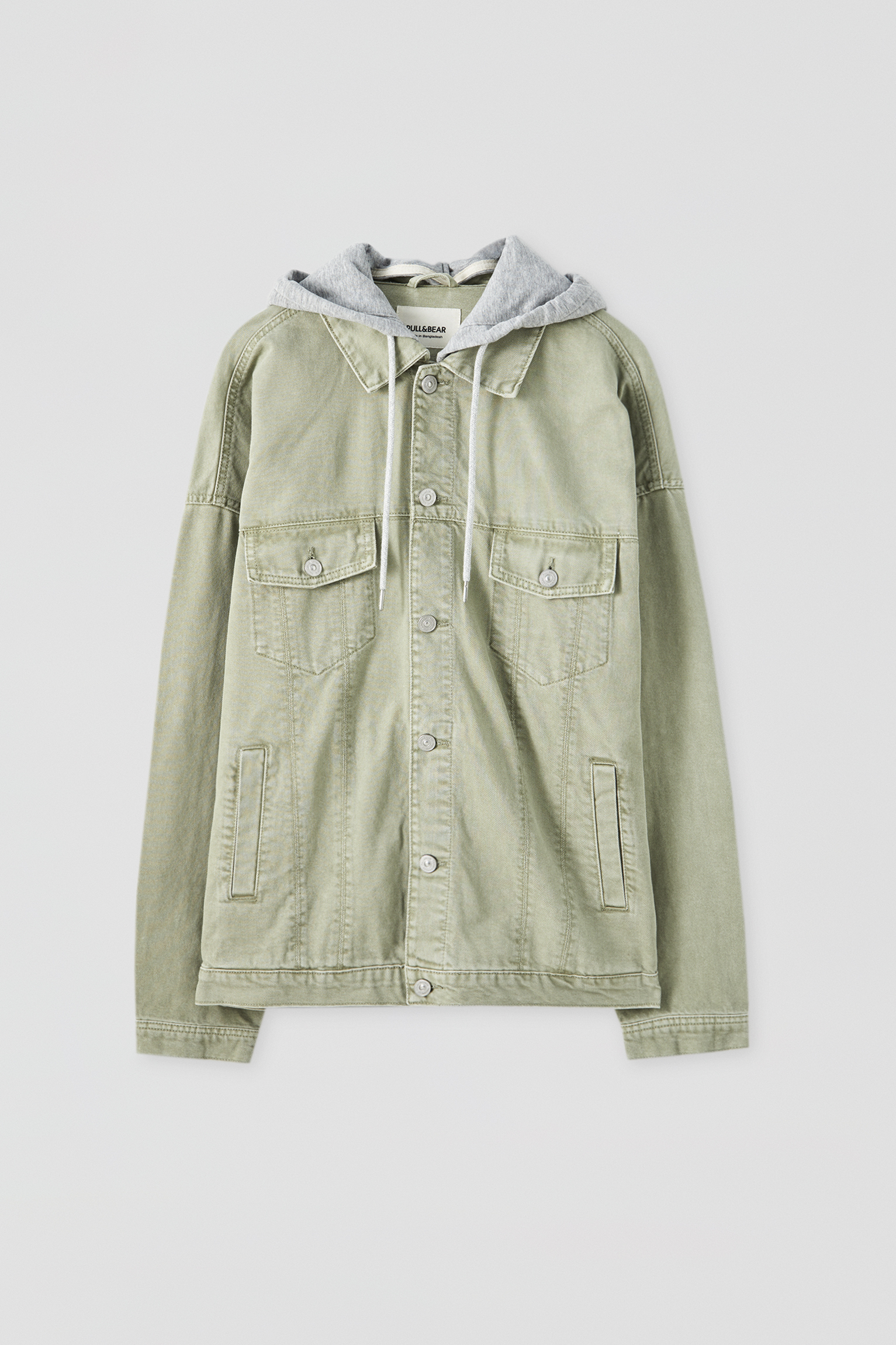 pull&bear denim jacket in khaki