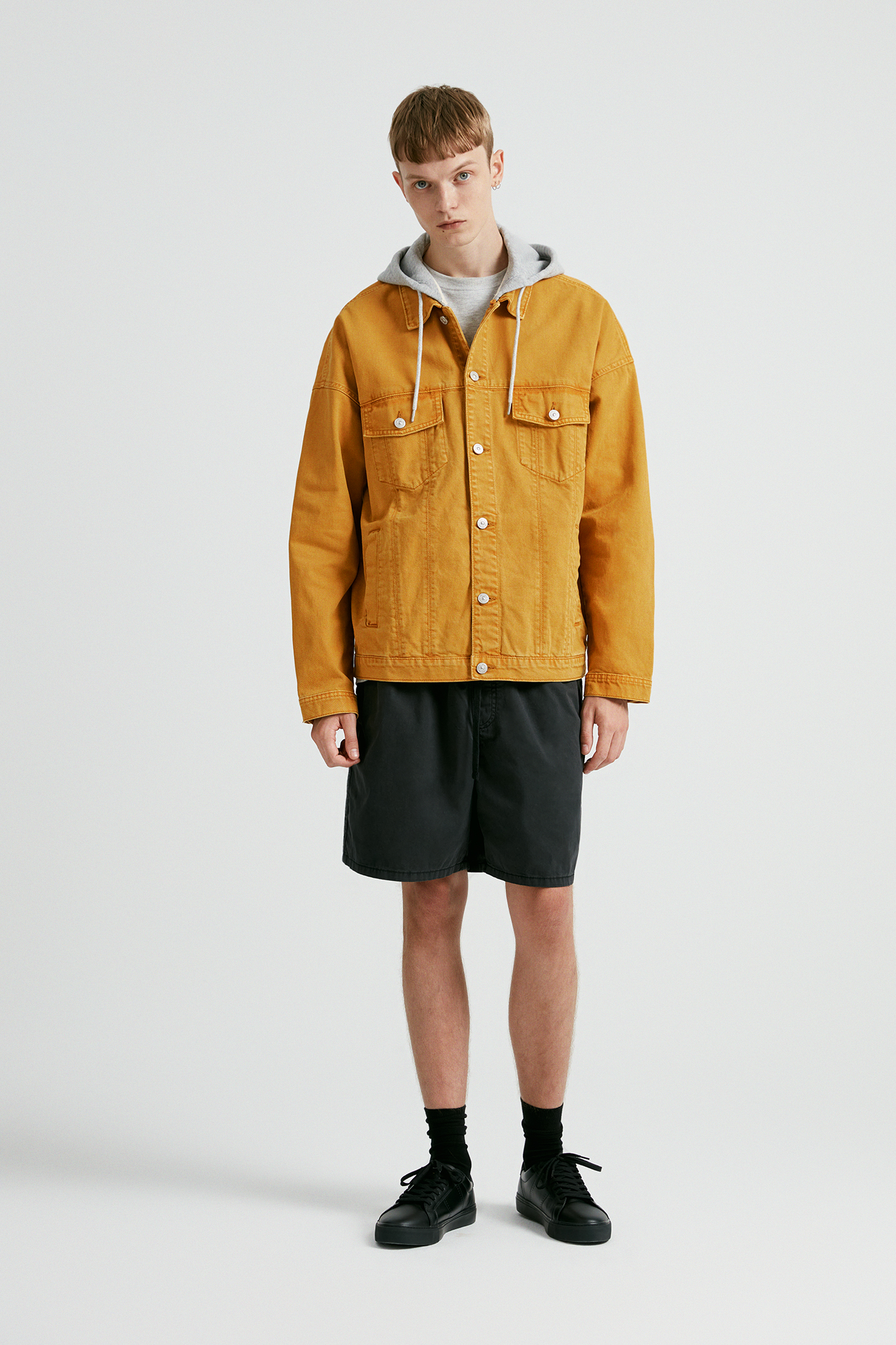 pull&bear denim jacket in khaki